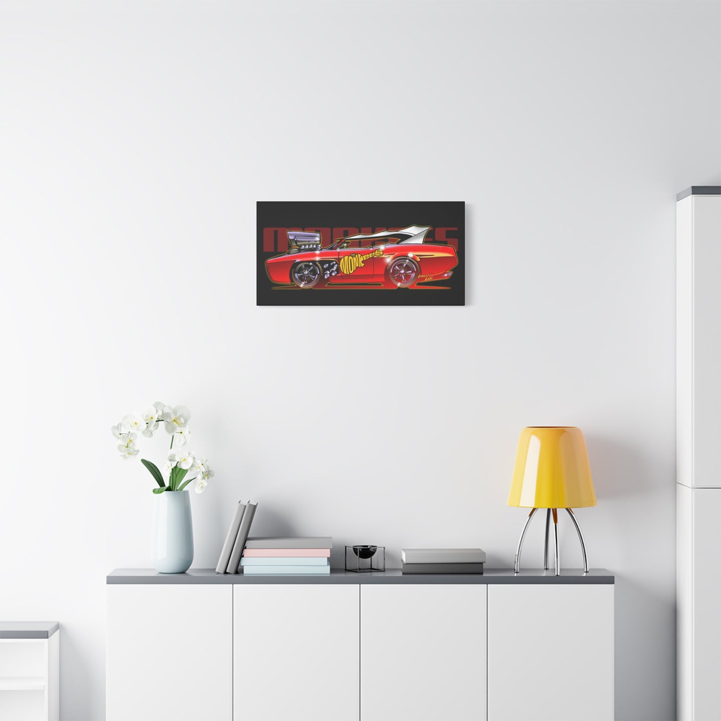 THE MONKEES Monkeemobile Fireball Canvas Art Wall Print - 11x14
