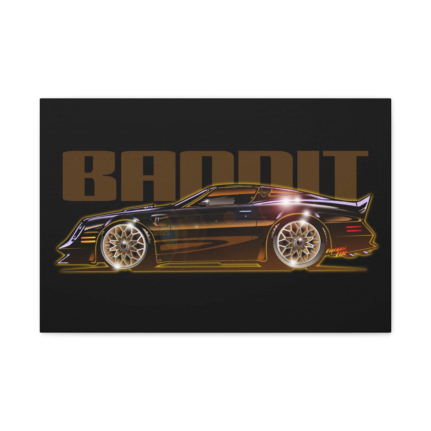 SMOKEY AND THE BANDIT Pontiac Trans Am Fireball Art Canvas Print - Sizes