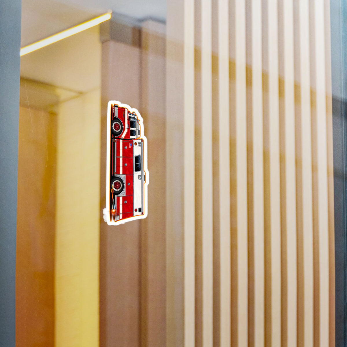 FIRE TRUCK Collectible Fireball Art Stickers in 4 Sizes