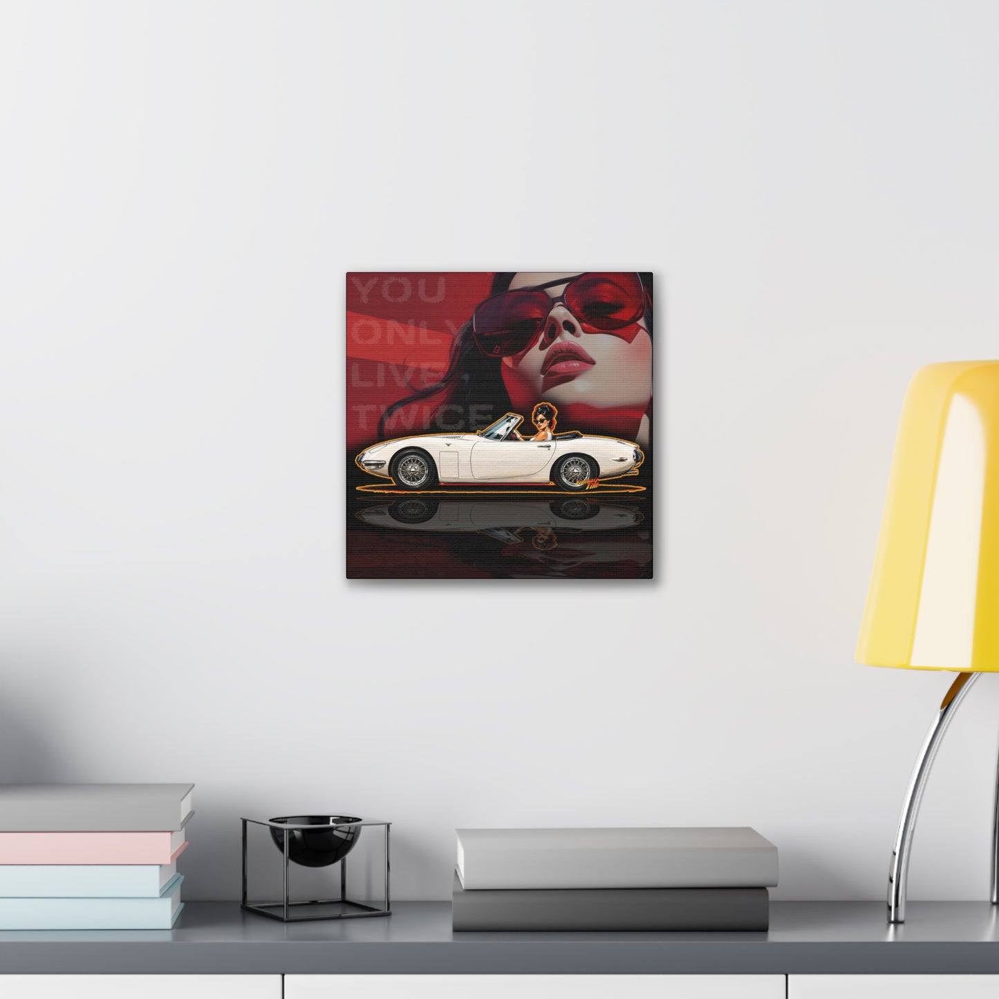 JAMES BOND 007 You Only Live Twice Toyota 2000GT Collectible Fireball Art Canvas Stretched Print