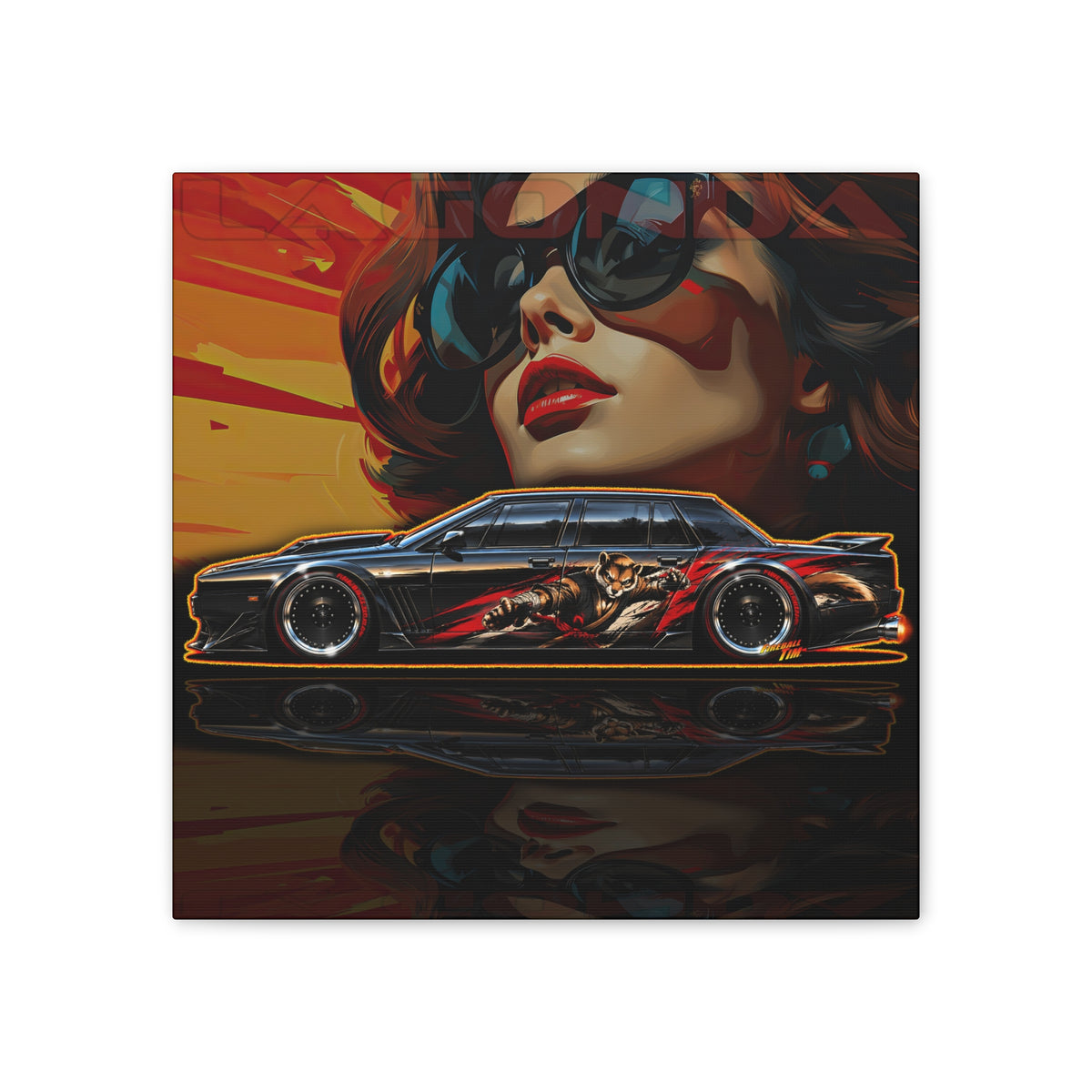 ASTON MARTIN LAGONDA Collectible Fireball Art Canvas Stretched Print