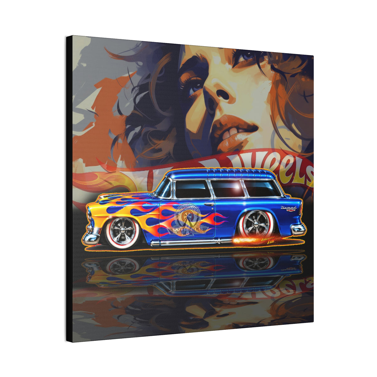HOT WHEELS Chevy Nomad 1955 Diecast Collectible Fireball Art Canvas Stretched Print