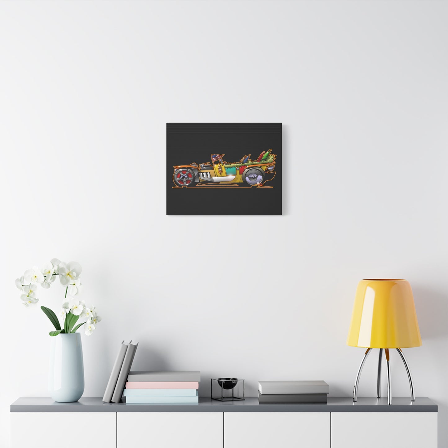 MONGREL T HOT ROD Elvis Easy Come Easy Go Fireball Canvas Art Wall Print