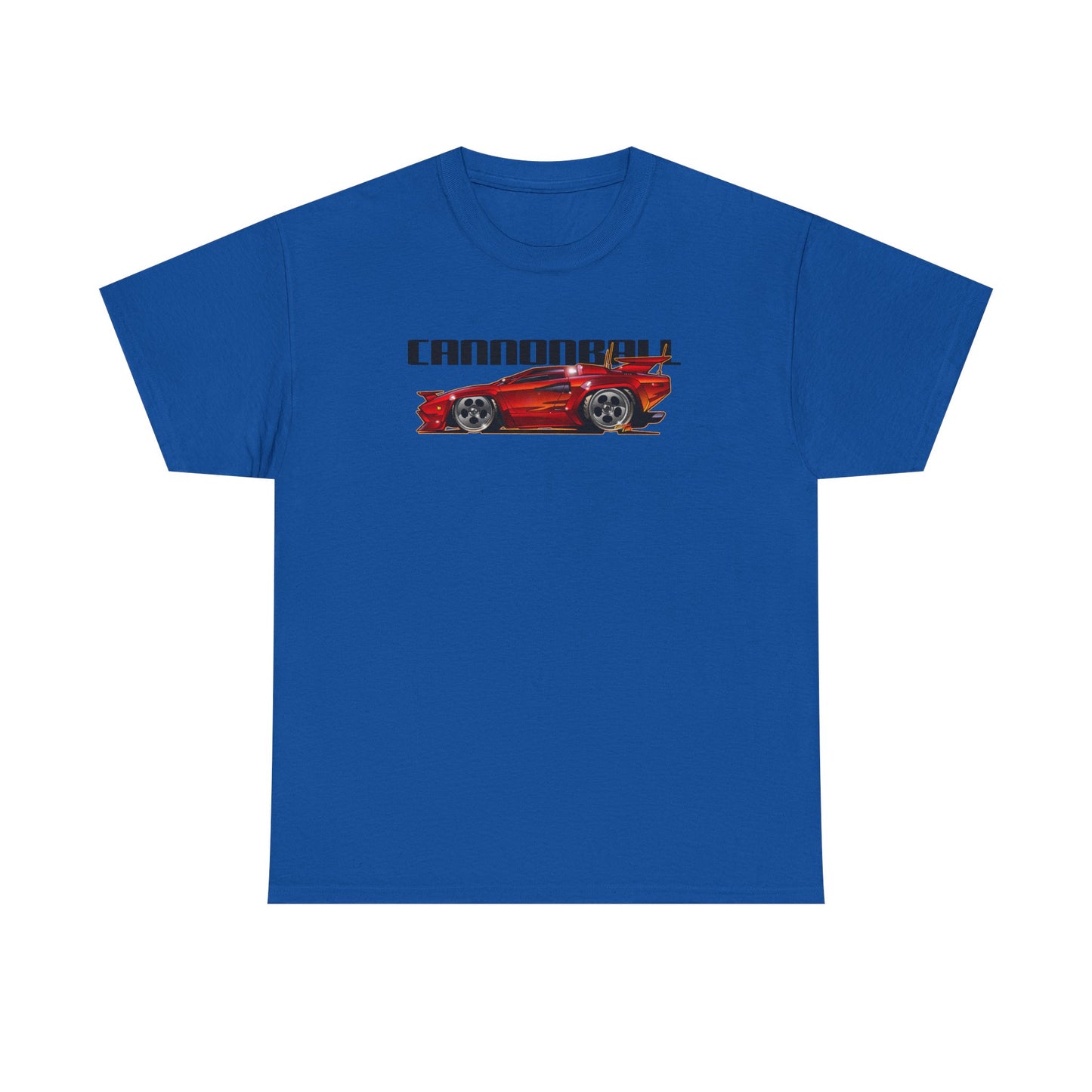 CANNONBALL RUN LAMBORGHINI COUNTACH Heavy Cotton Tee Shirt - Multiple Colors