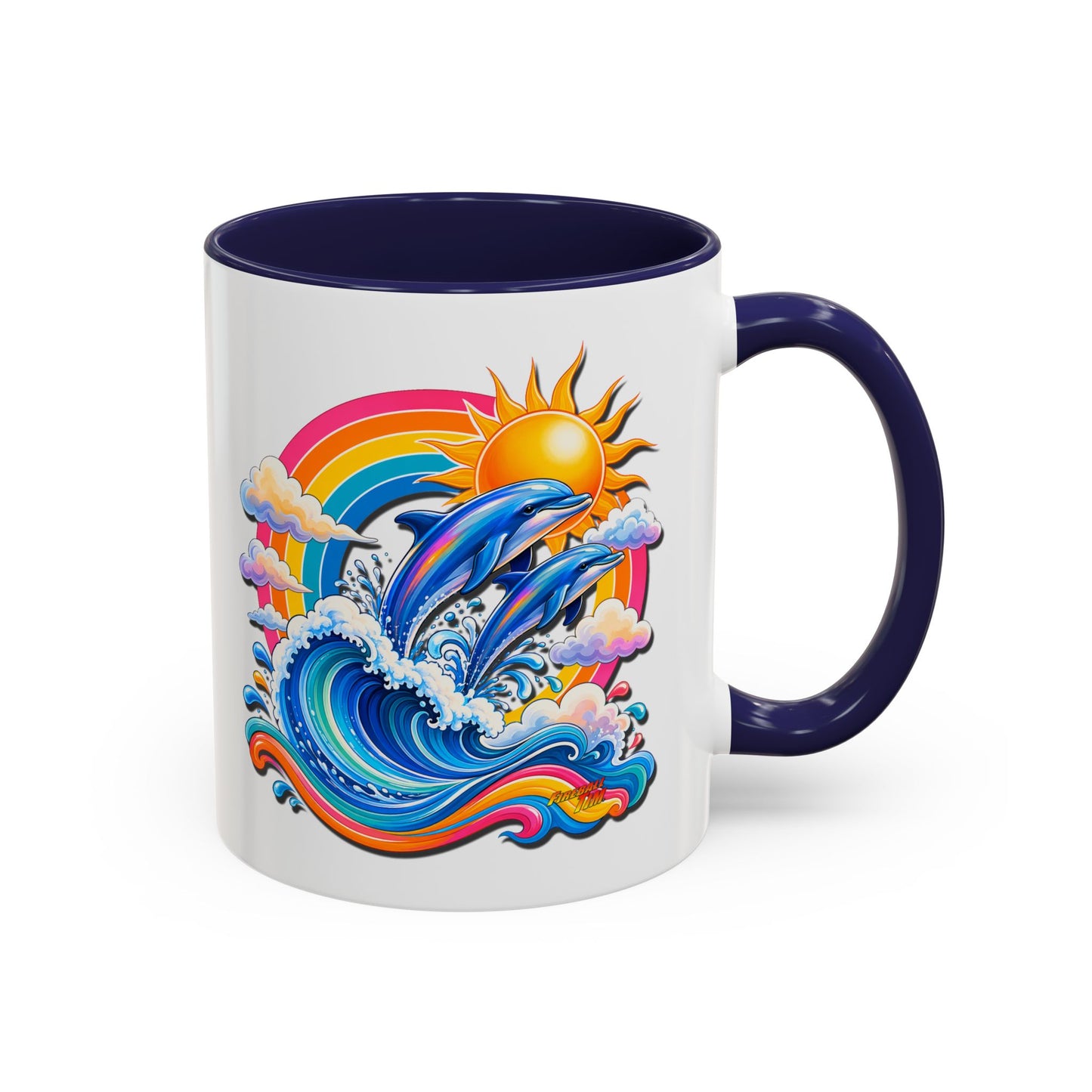 DOLPHIN SPLASH 1 Aquarium Series Fireball Art Coffee Mug - 2 Sizes