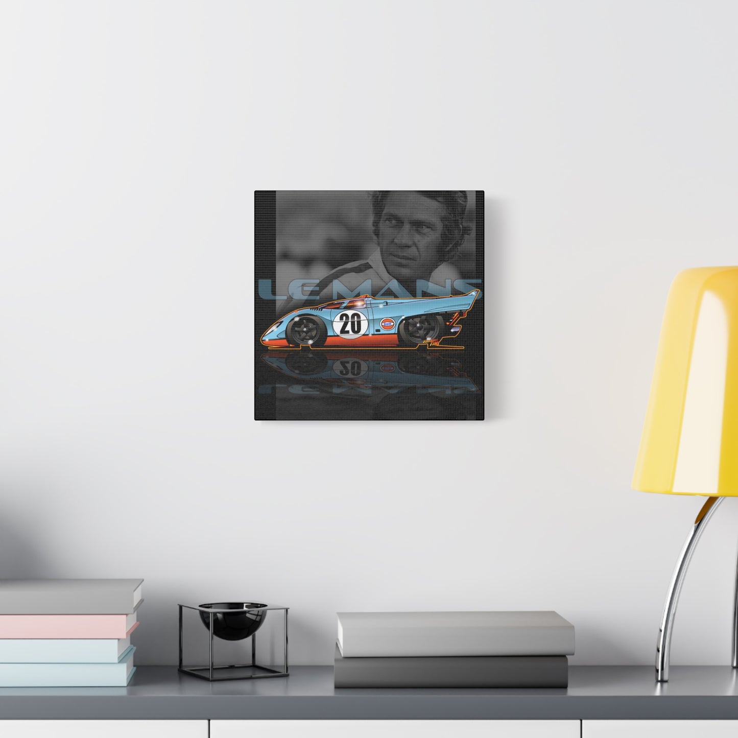 LE MANS Steve McQueen Porsche 917K Collectible Fireball Art Canvas Print - 12x12