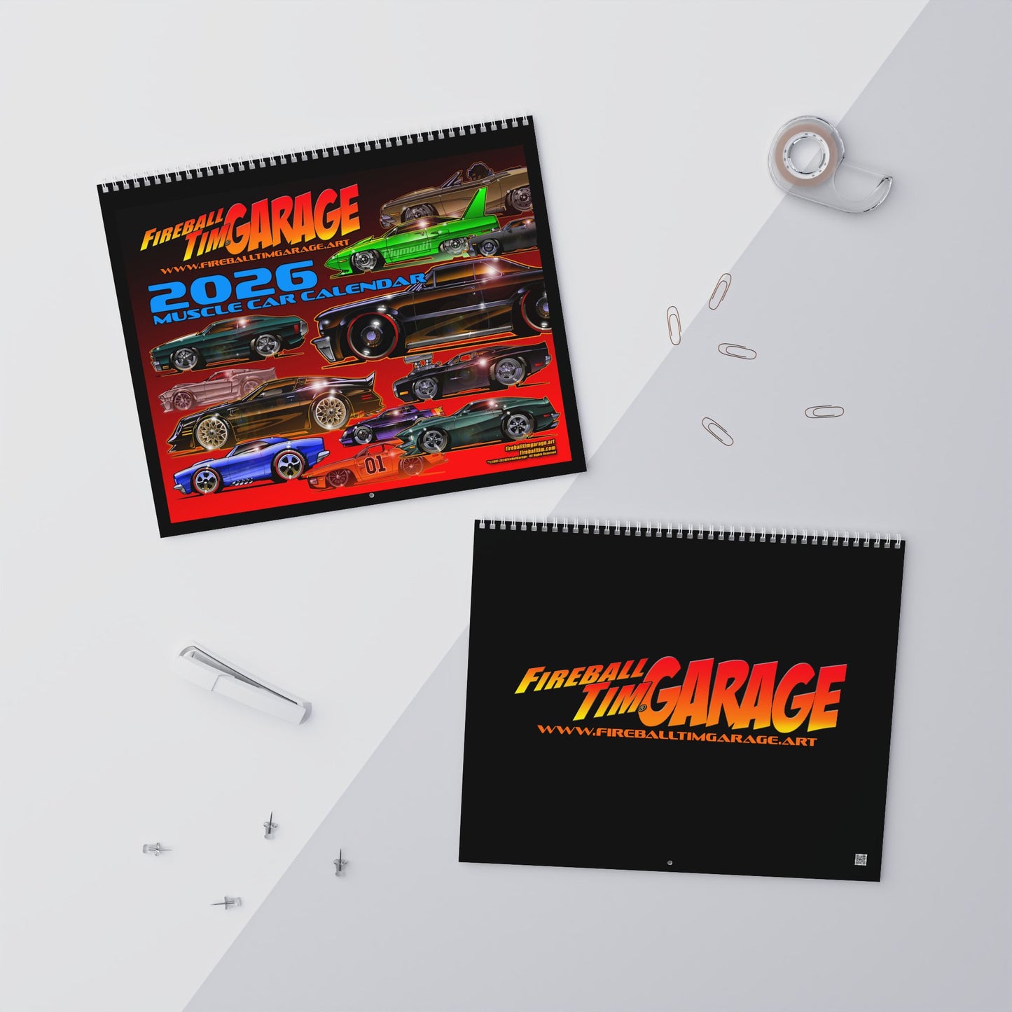 FIREBALL TIM GARAGE 2026 Muscle Car Calendar - 2 Sizes