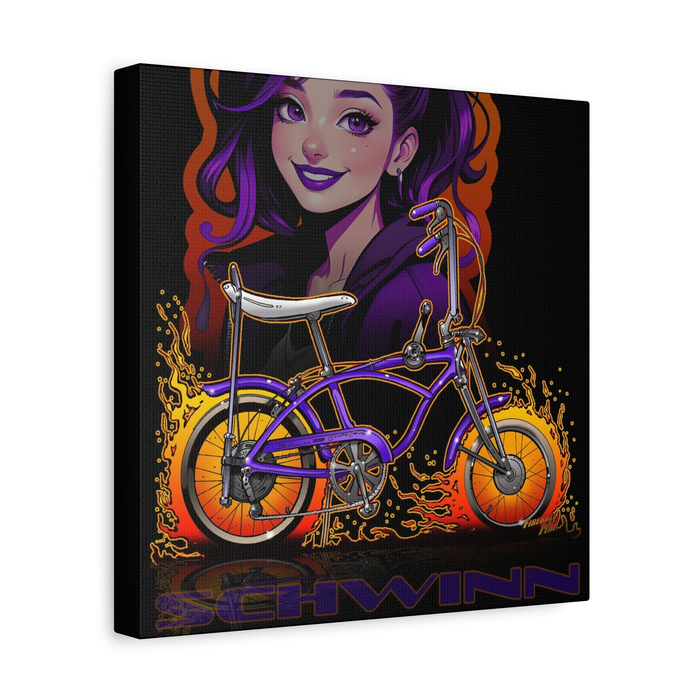 SCHWINN BIKE Grape Crush Fireball Art Canvas Print