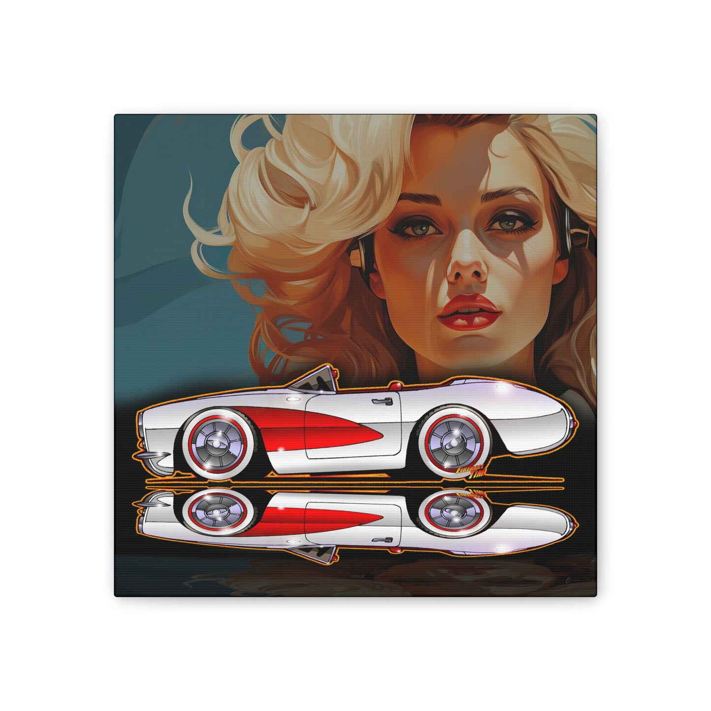 Copy of CORVETTE 1957 Collectible Fireball Art Canvas Print 2