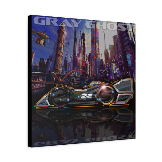 SPEED RACER GRAY GHOST Race Car Fireball Art Canvas Print
