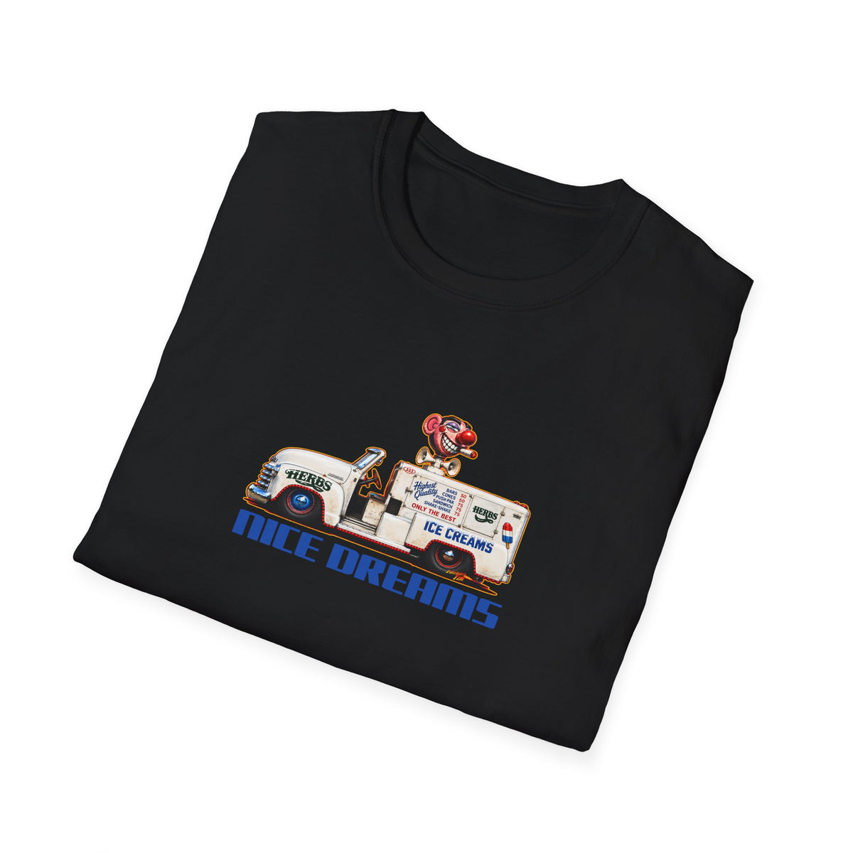 CHEECH & CHONG Nice Dreams Ice Cream Truck Fireball Art TeeShirt