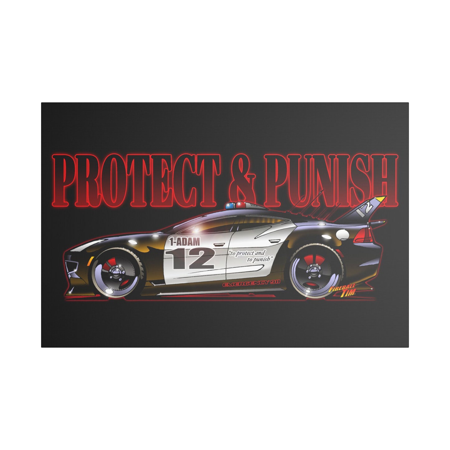 ADAM 12 FISKER KARMA Police Car Canvas Art Print - 11x14