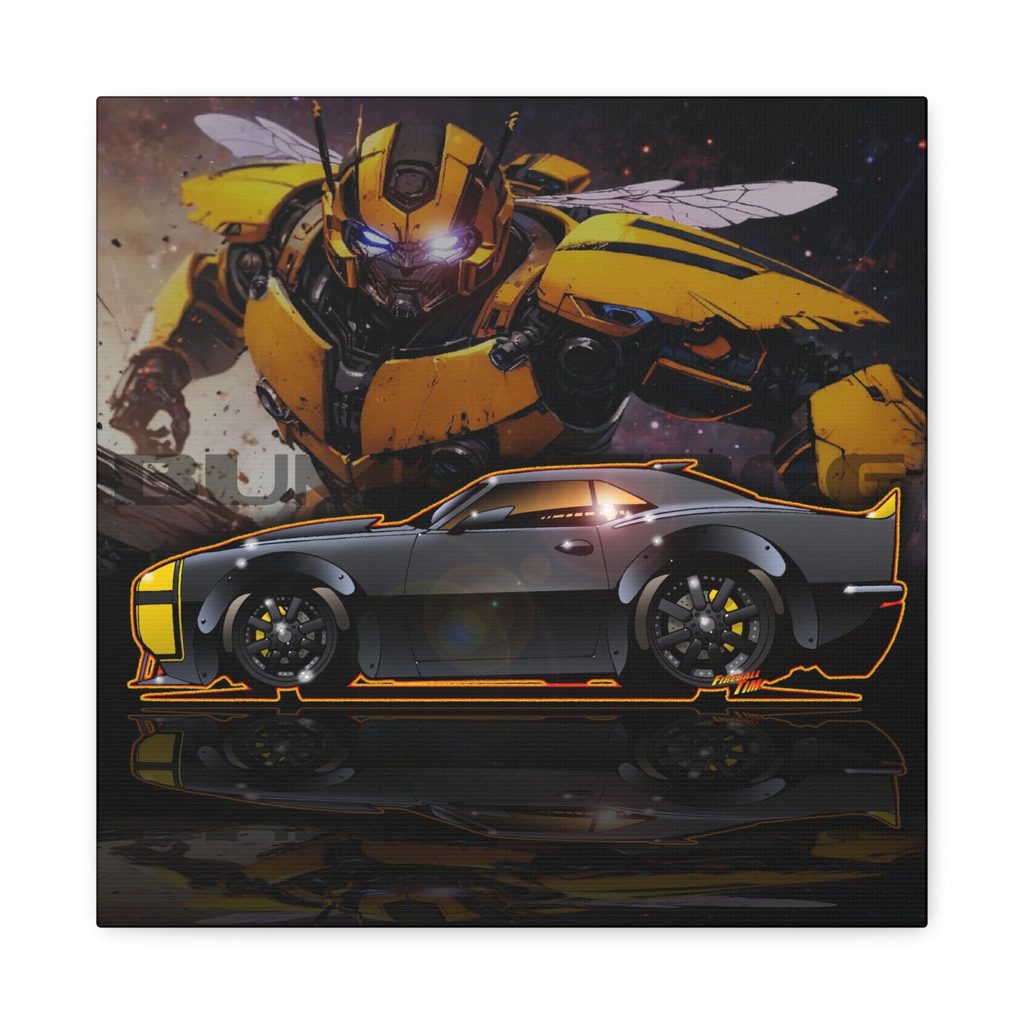 TRANSFORMERS BUMBLEBEE 1967 Camaro Fireball Art Canvas Print
