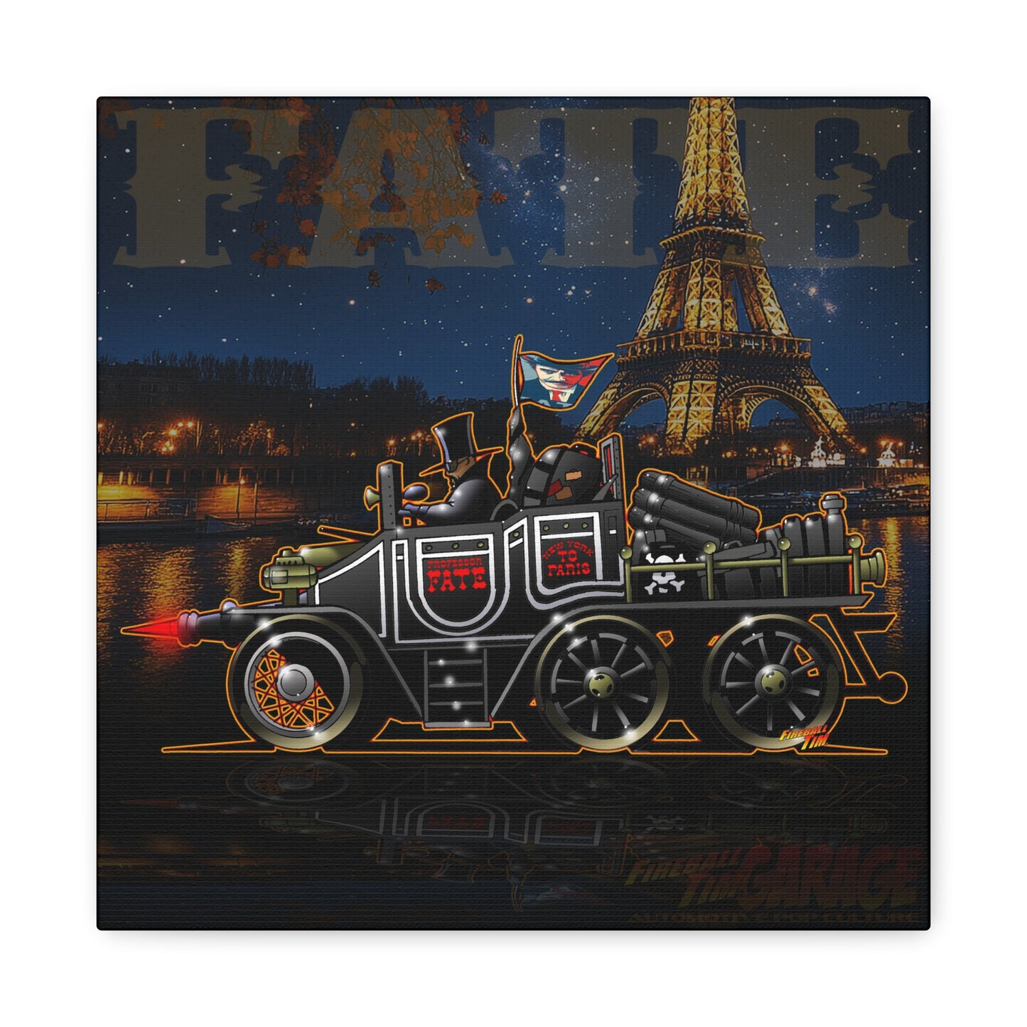 THE GREAT RACE PROFESSOR FATE Hannibal 8 Fireball Art Canvas Wall Print