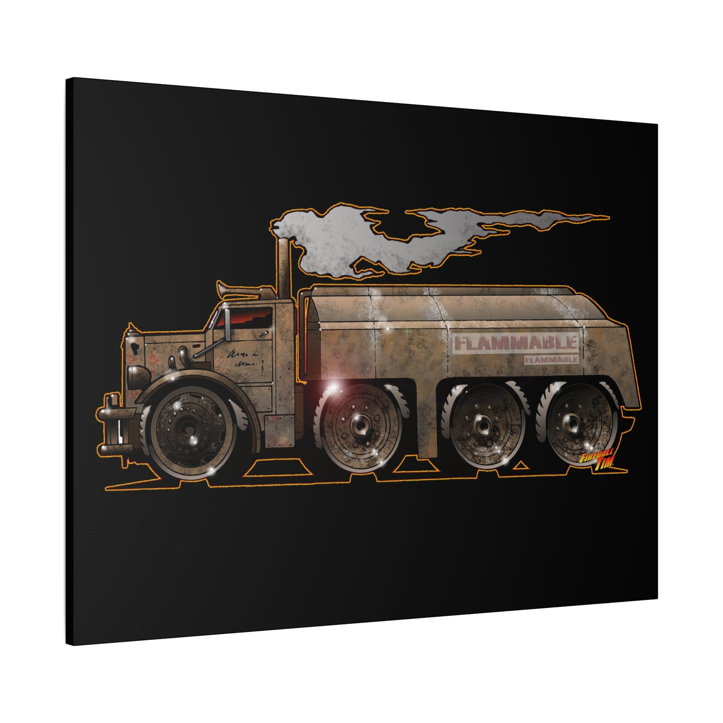 DUEL Killer Movie Truck Fireball Art Canvas Print - Sizes