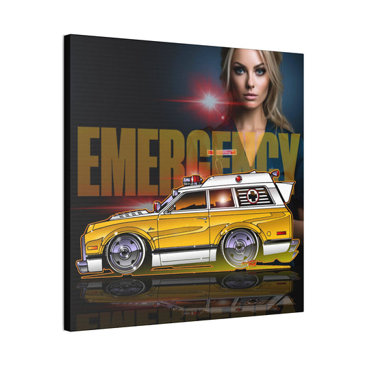 EMERGENCY AMBULANCE 1970 Chevy TV Show Canvas Art Print - 2 Sizes