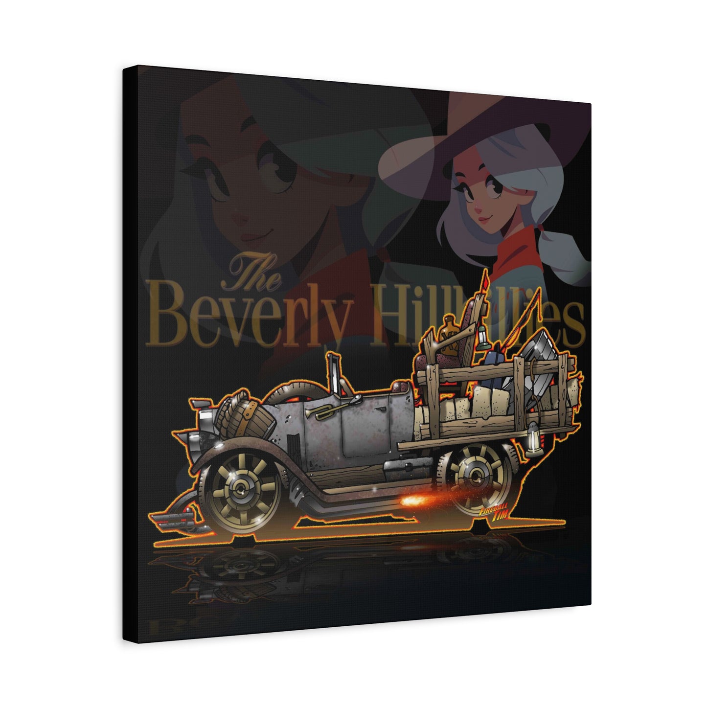 BEVERLY HILLBILLIES JALOPY Canvas Art Wall Print