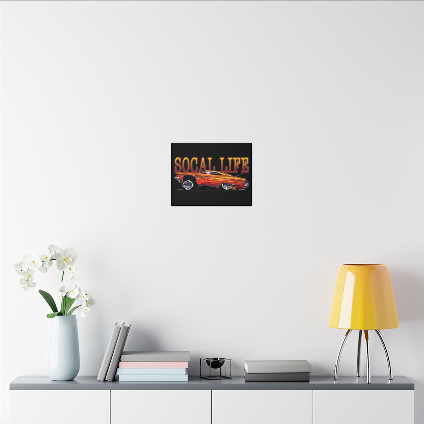 CHEVY IMPALA LOWRIDER Fireball Art Canvas Print