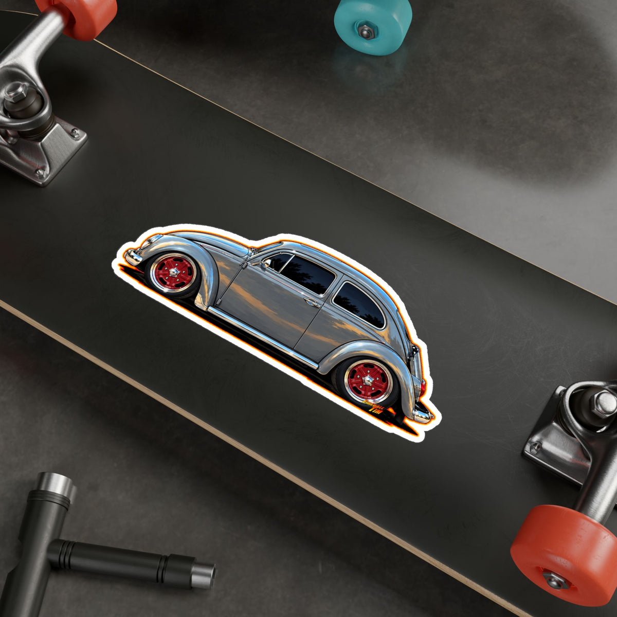 KUSTOM 1964 VW BUG Collectible Fireball Art Stickers in 4 Sizes