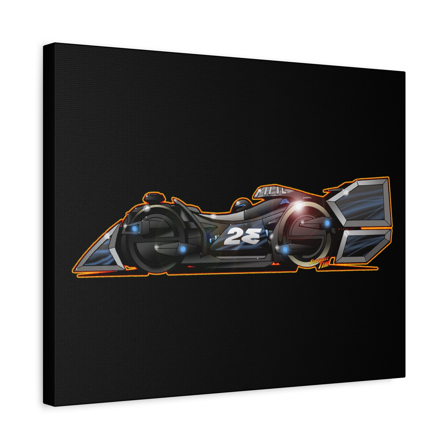 SPEED RACER GRAY GHOST Race Car Fireball Art Canvas Print
