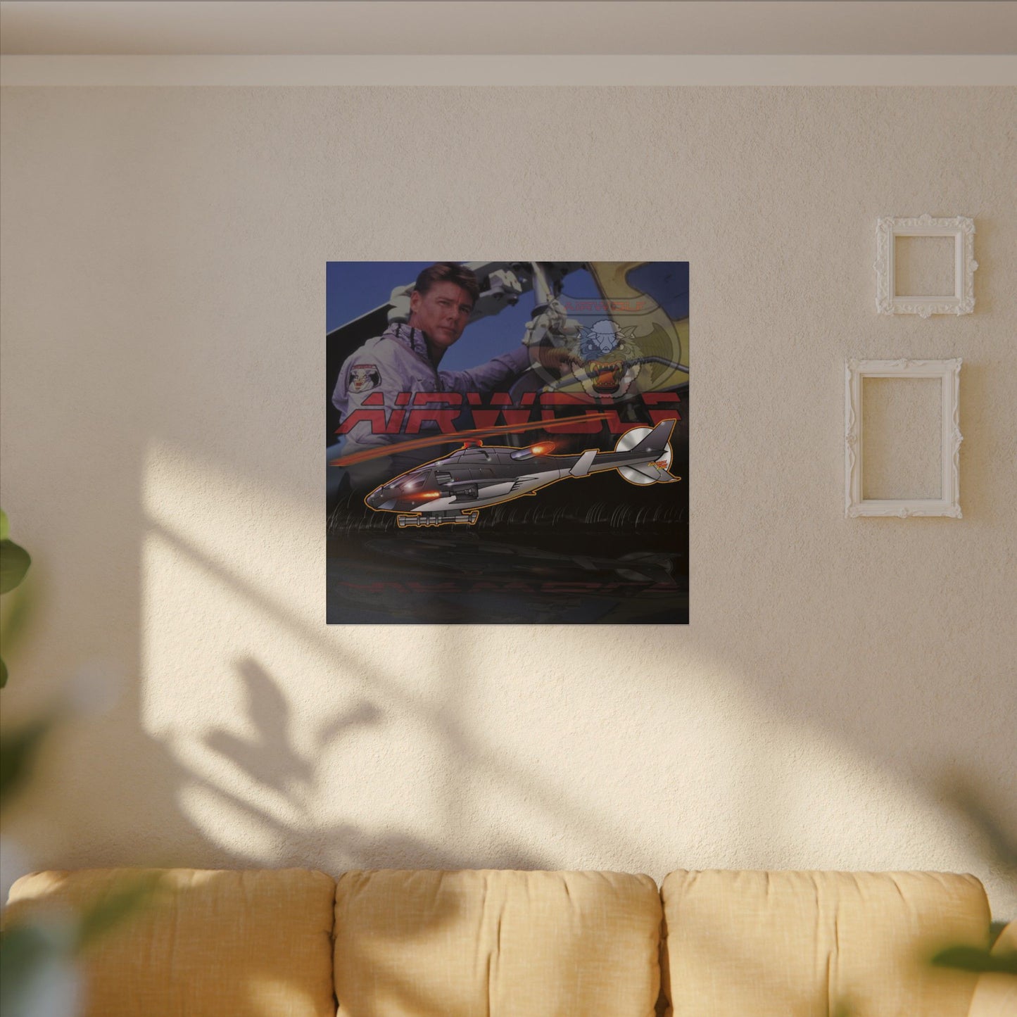 AIRWOLF TV Helicopter Canvas Art Print - 12x12