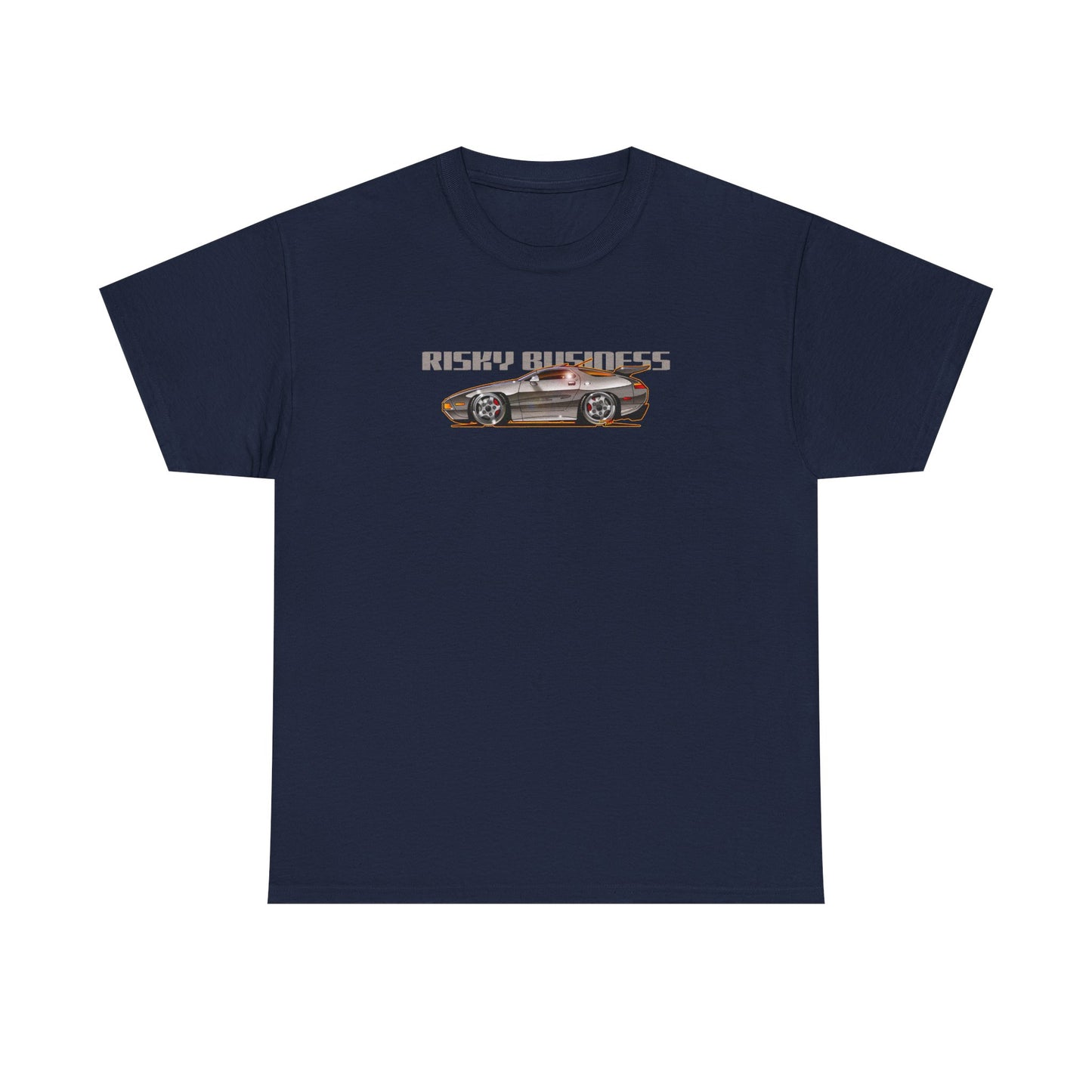 RISKY BUSINESS Porsche 928 Fireball Art Cotton Tee Shirt - Colors