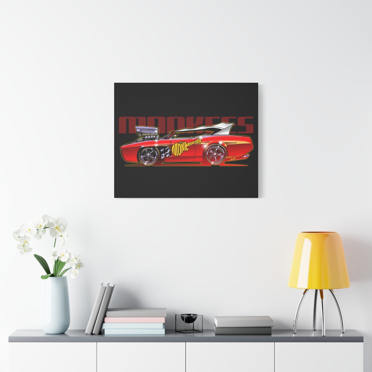 THE MONKEES Monkeemobile Fireball Canvas Art Wall Print - 11x14