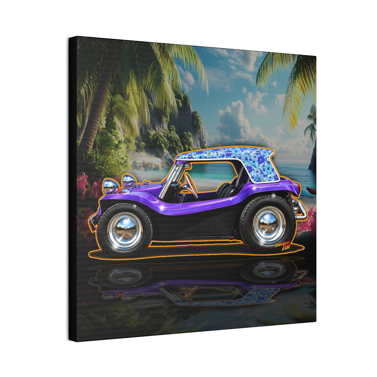 DUNE BUGGY BOYSENBERRY Collectible Fireball Art Canvas Stretched Print