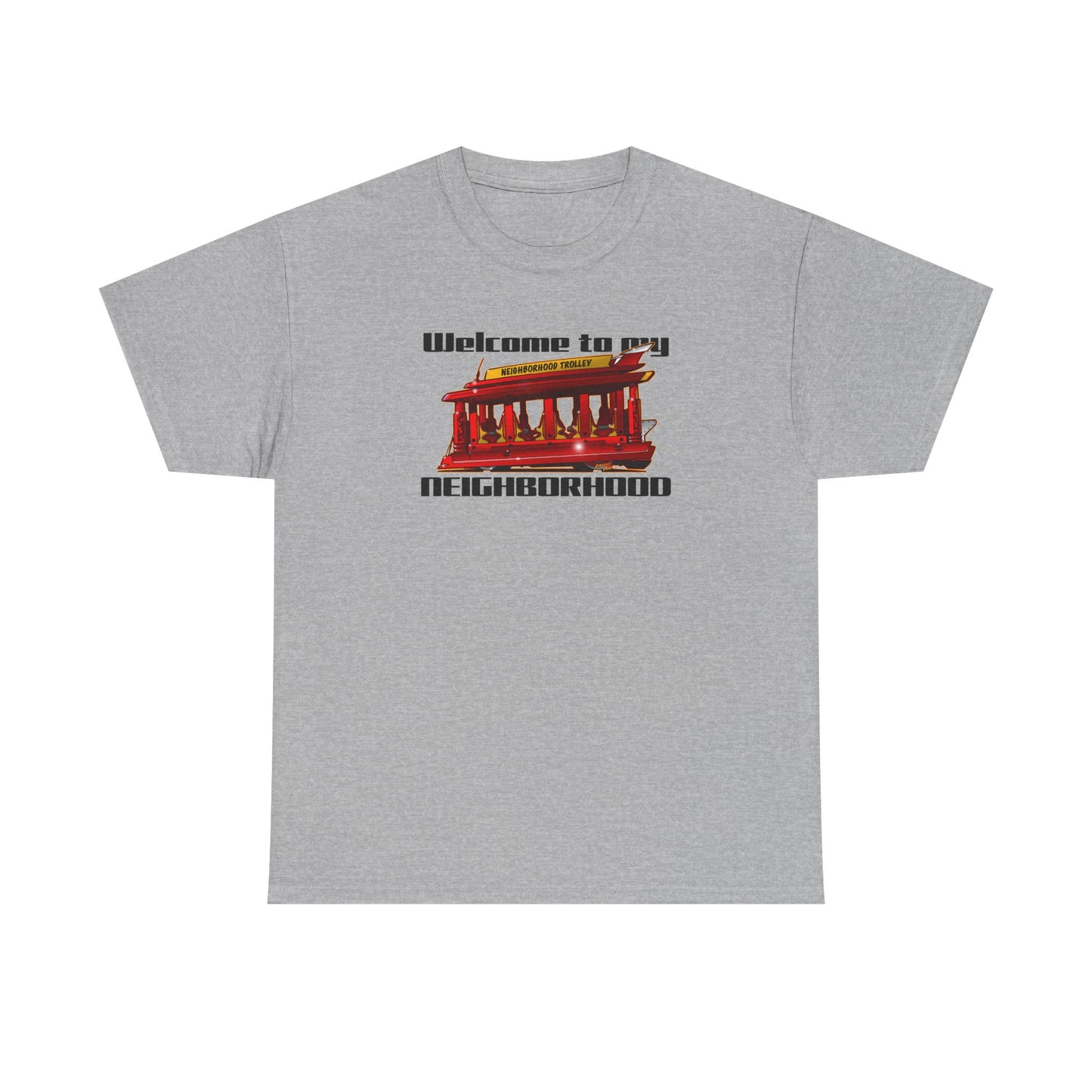 MR. ROGERS NEIGHBORHOOD TROLLEY Unisex Heavy Cotton Tee Shirt - Multiple Colors