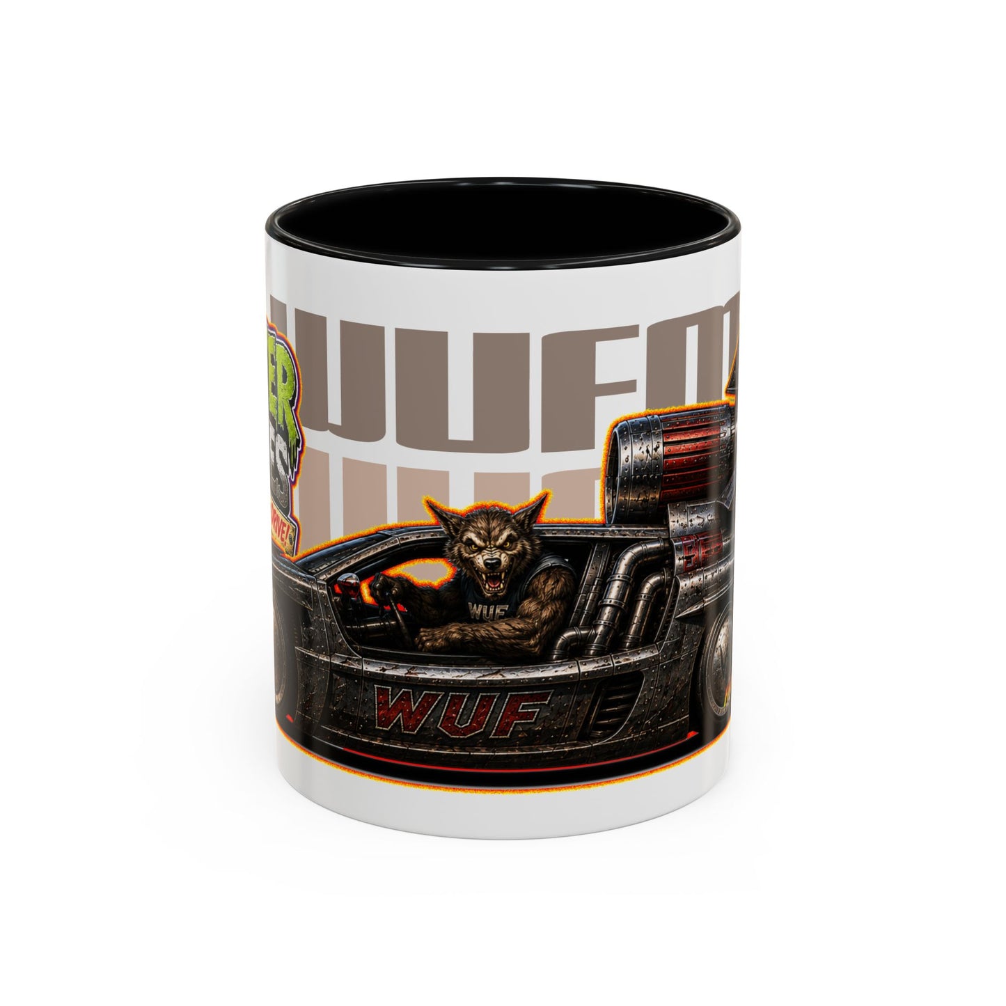 MONSTER MACHINES Wufman Halloween Collectible Fireball Art Coffee Mug - 2 Sizes