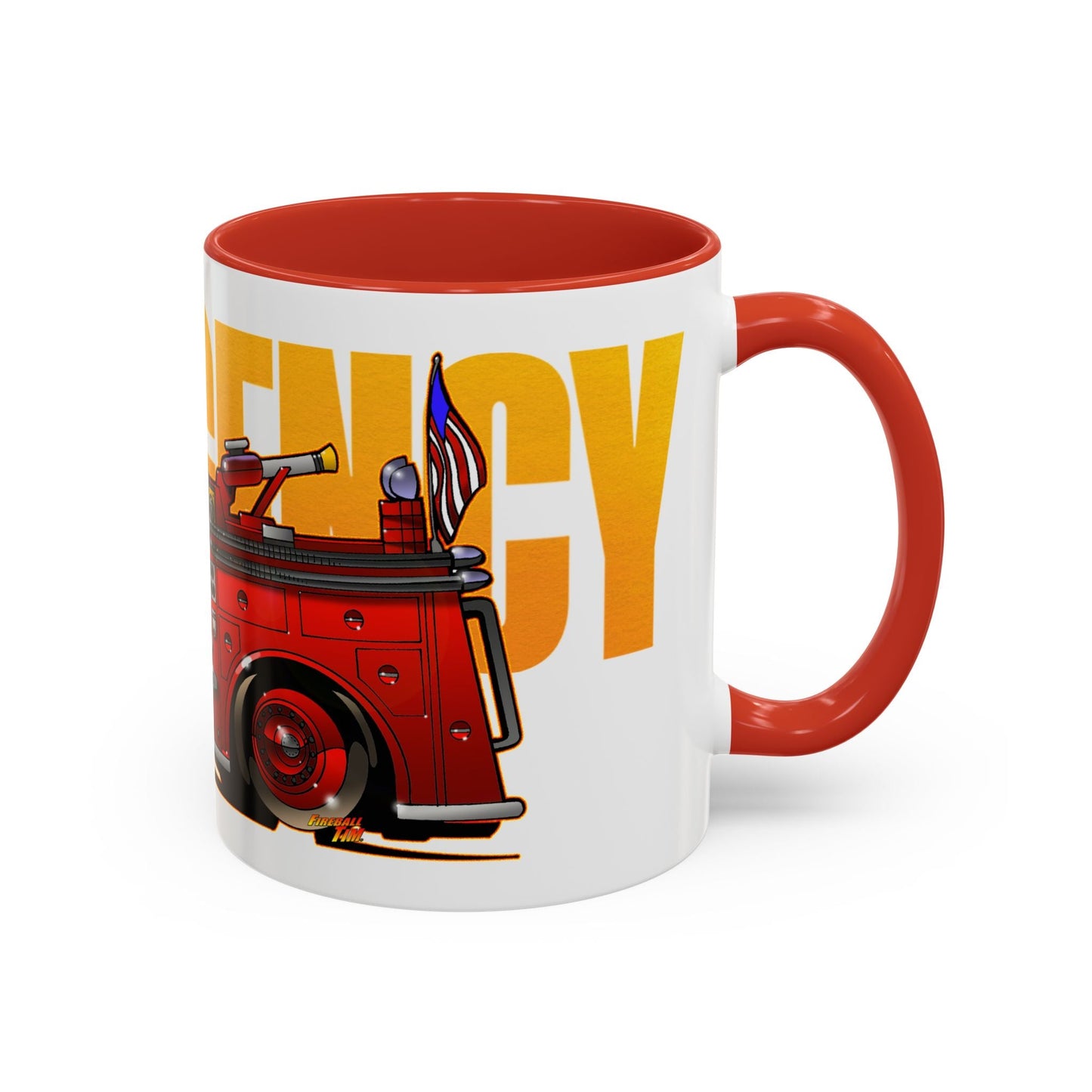 🎁 EMERGENCY ENGINE 51 TV Show Concept Art Fire Engine Coffee Mug 11 & 15oz (50% off)-Fireball Tim Garage