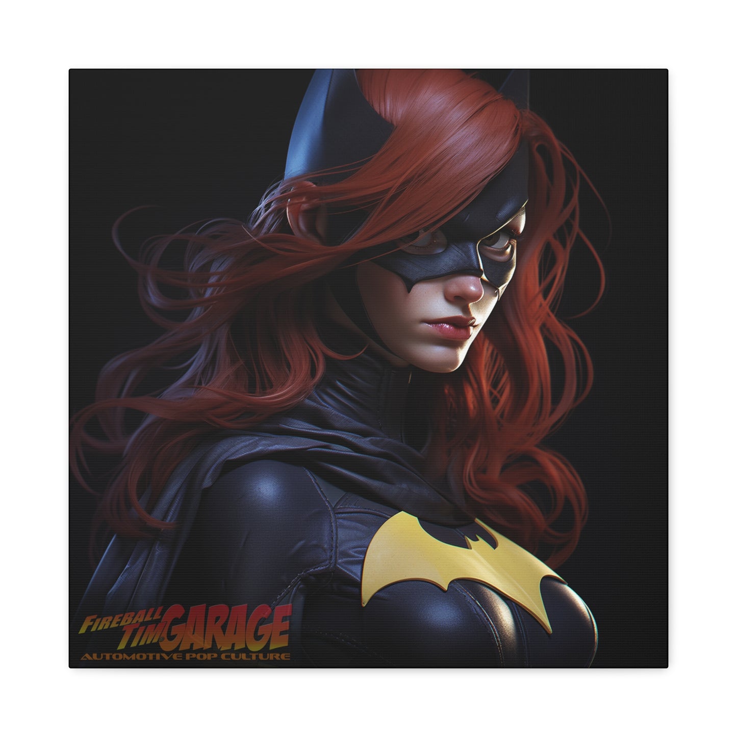 FIREBALL PINUP ART Car Girls BATGIRL 20x20