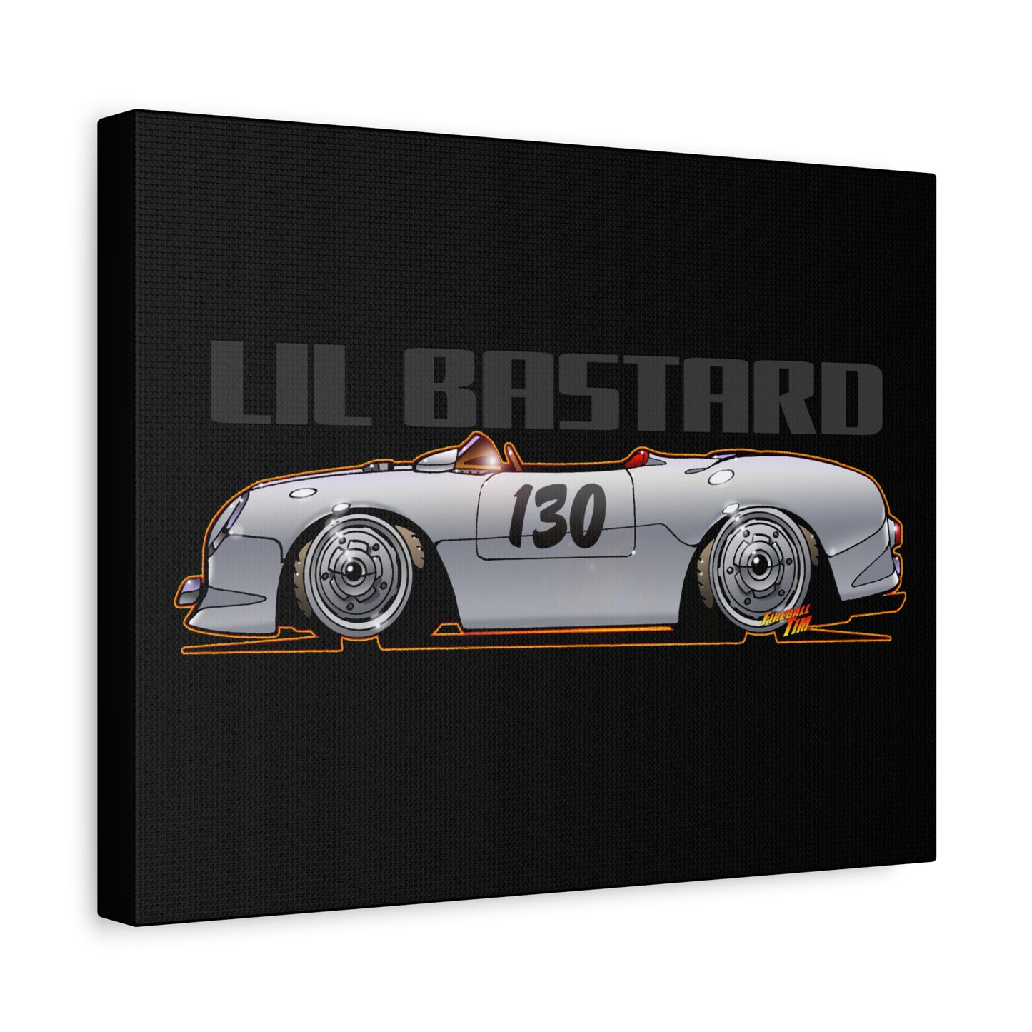 JAMES DEAN PORSCHE 550 Spyder Lil' Bastard Fireball Art Canvas Print