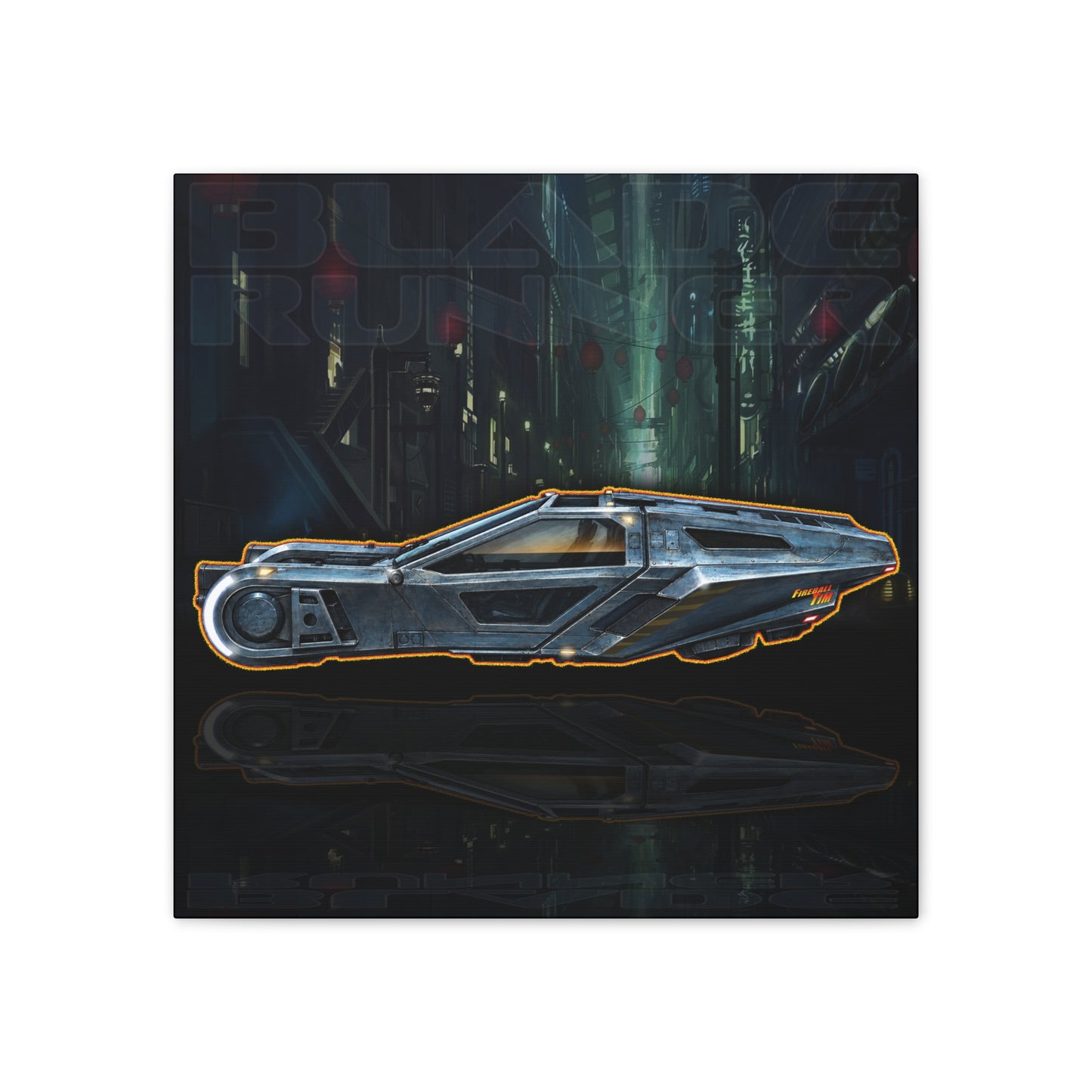 BLADE RUNNER 2049 SPINNER Collectible Fireball Art Canvas Stretched Print