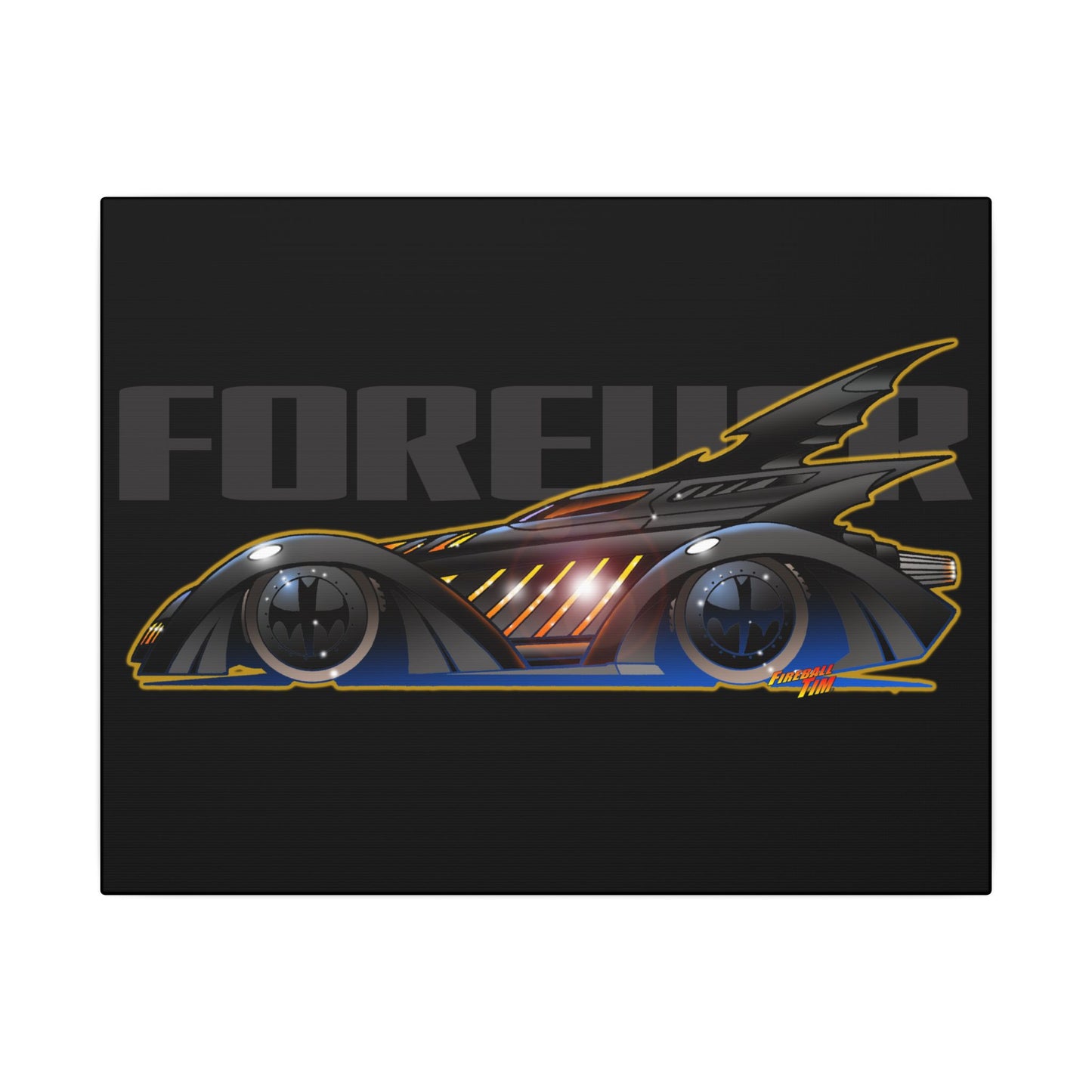BATMAN FOREVER BATMOBILE Fireball Art Canvas Print