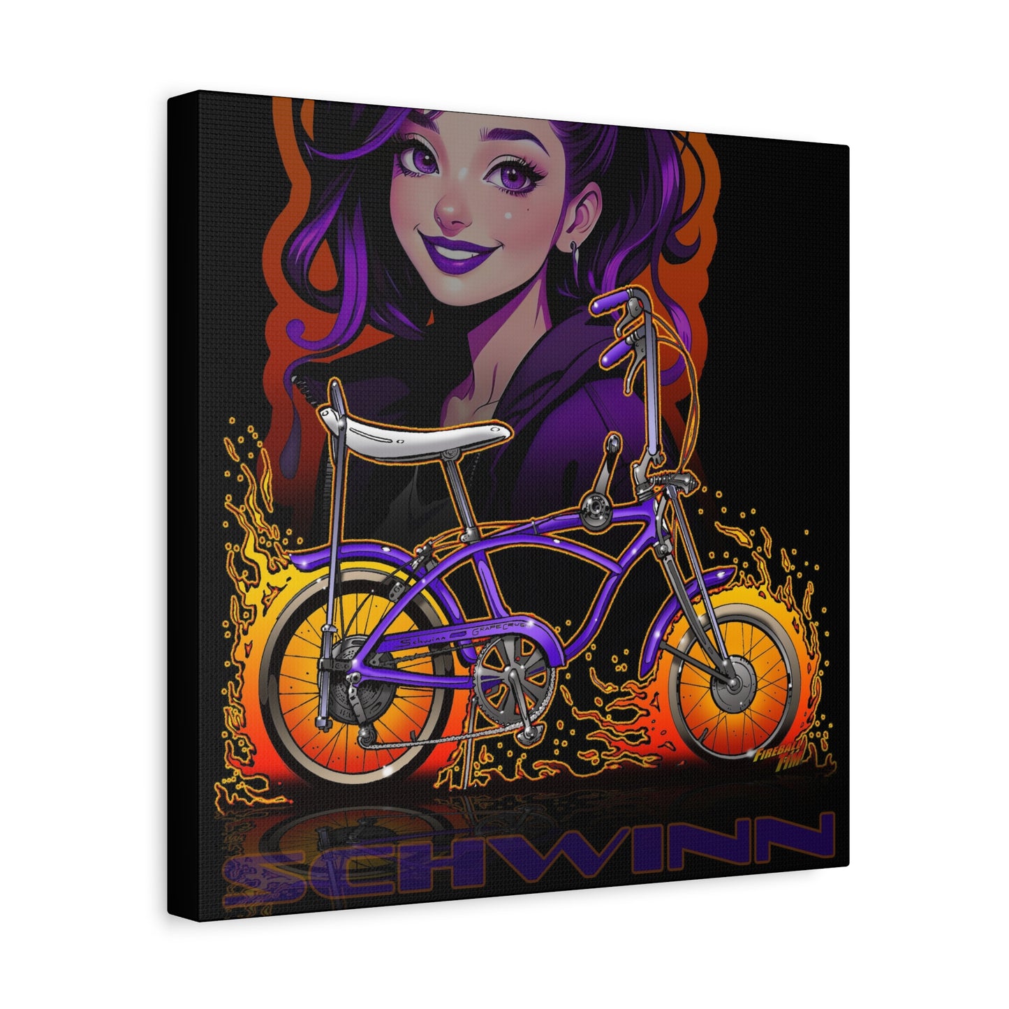 SCHWINN BIKE Grape Crush Fireball Art Canvas Print