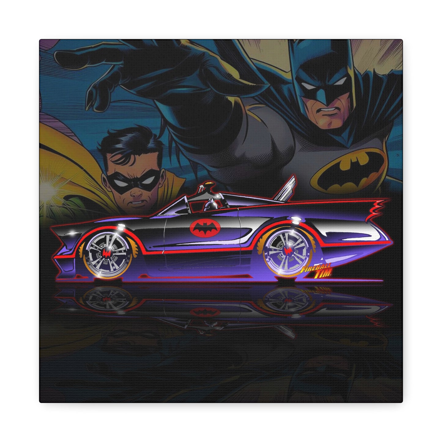 BATMOBILE 1966 Dynamic Duo Concept Art Canvas MASTERPRINT 2 Sizes