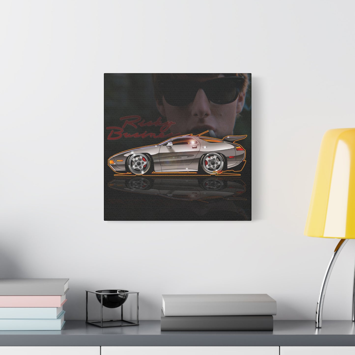 RISKY BUSINESS Porsche 928 Fireball Art Canvas Print - Sizes
