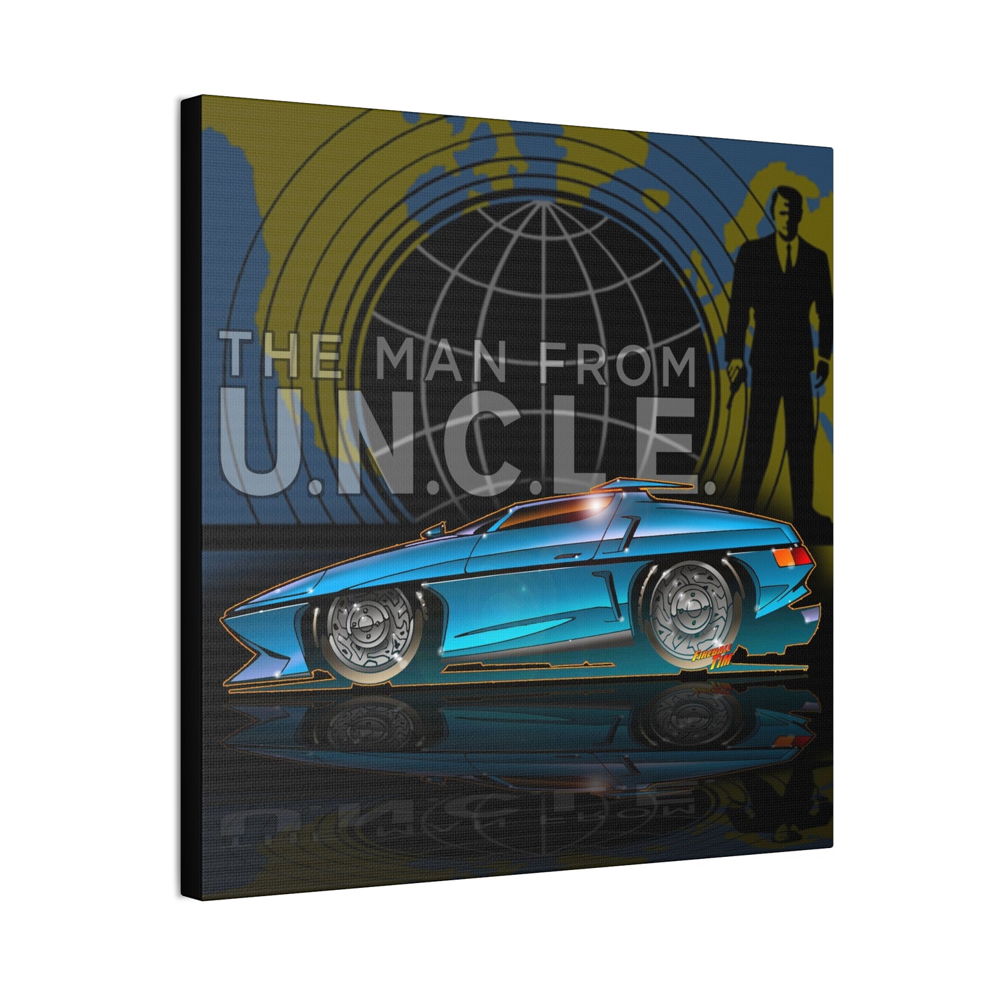 THE MAN FROM U.N.C.L.E. Piranha TV Car Fireball Canvas Art Print - 12x12