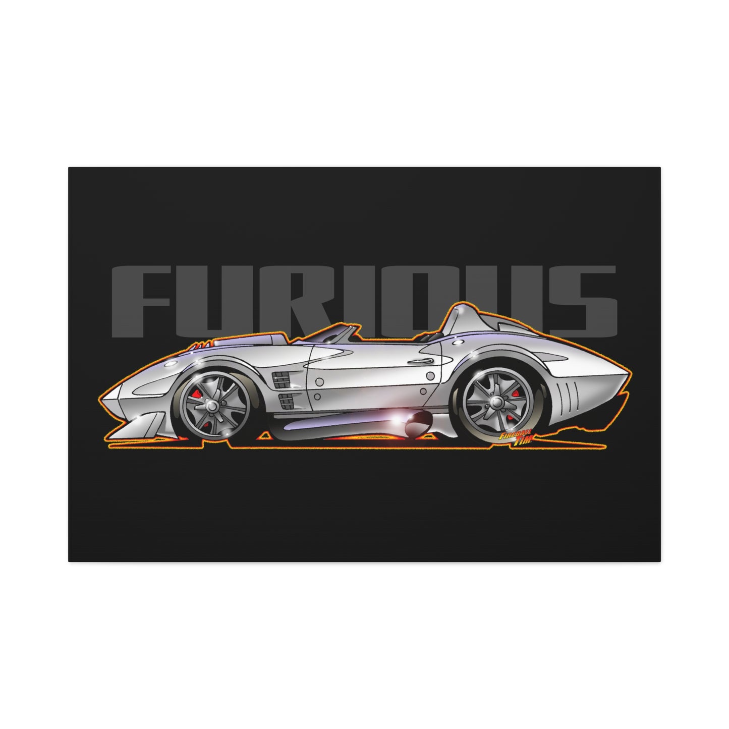 FAST AND FURIOUS Grand Sport Stingray Corvette Fireball Art Canvas Art Wall Print