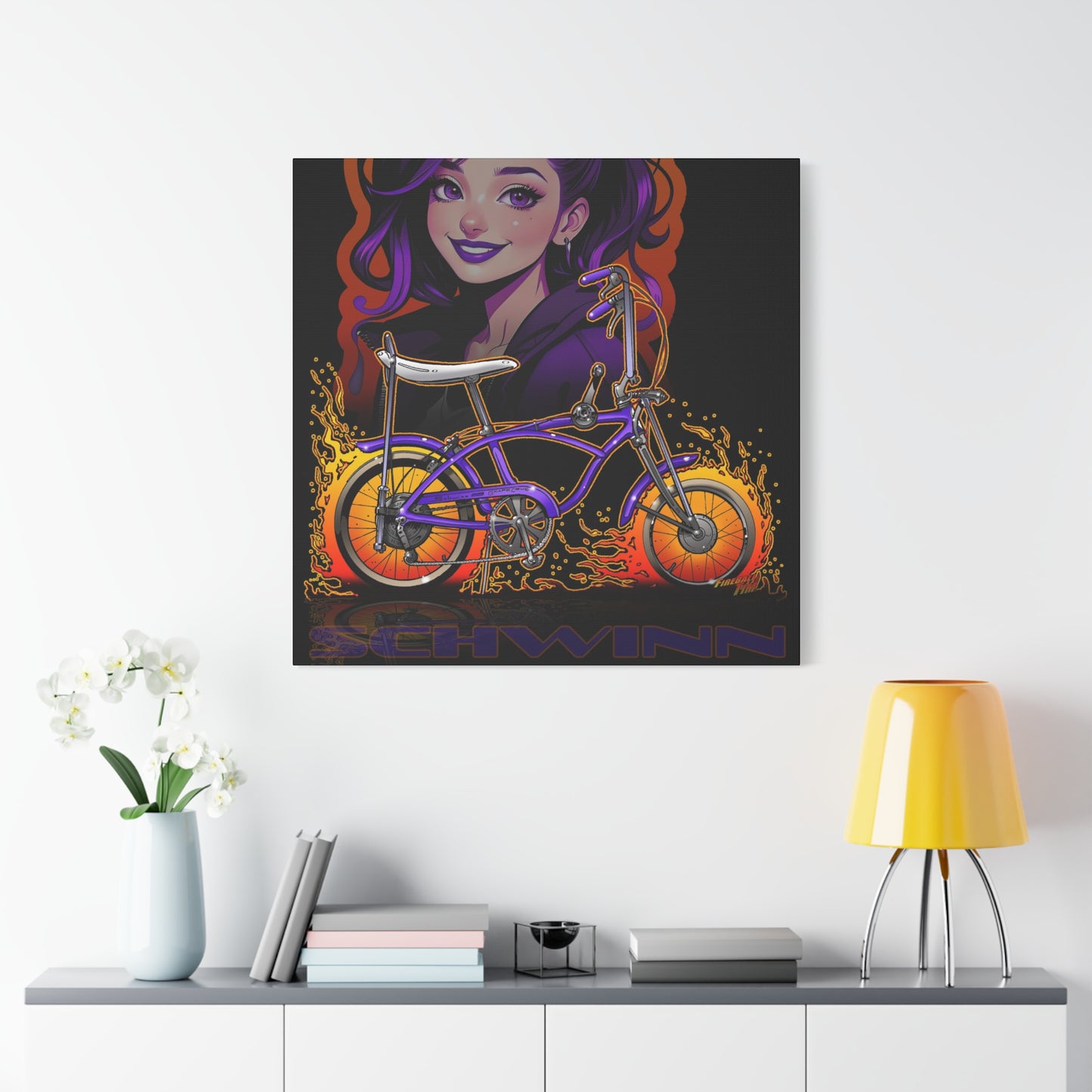 SCHWINN BIKE Grape Crush Fireball Art Canvas Print