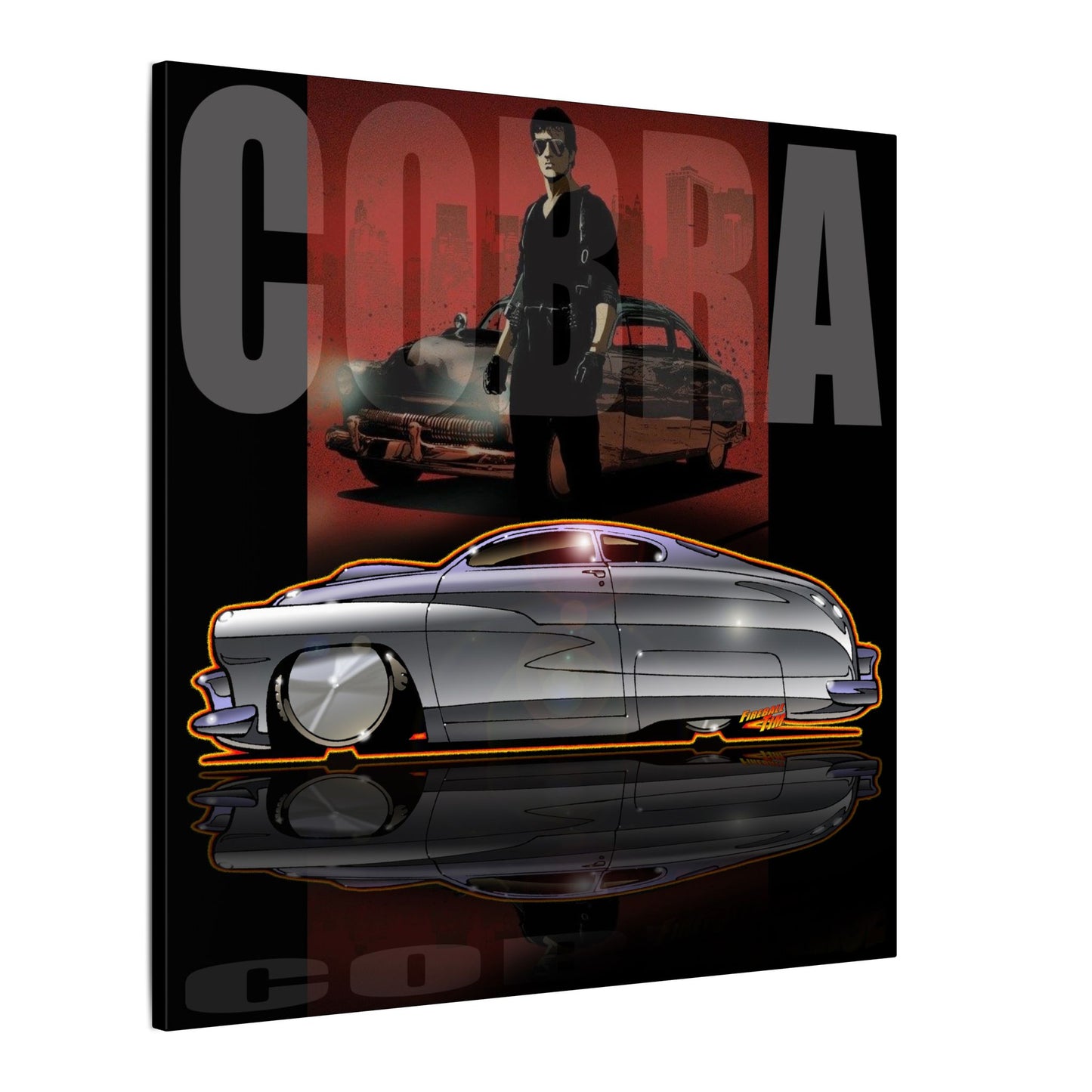 COBRA MERCURY Sylvester Stallone Movie Car Fireball Art Canvas Print