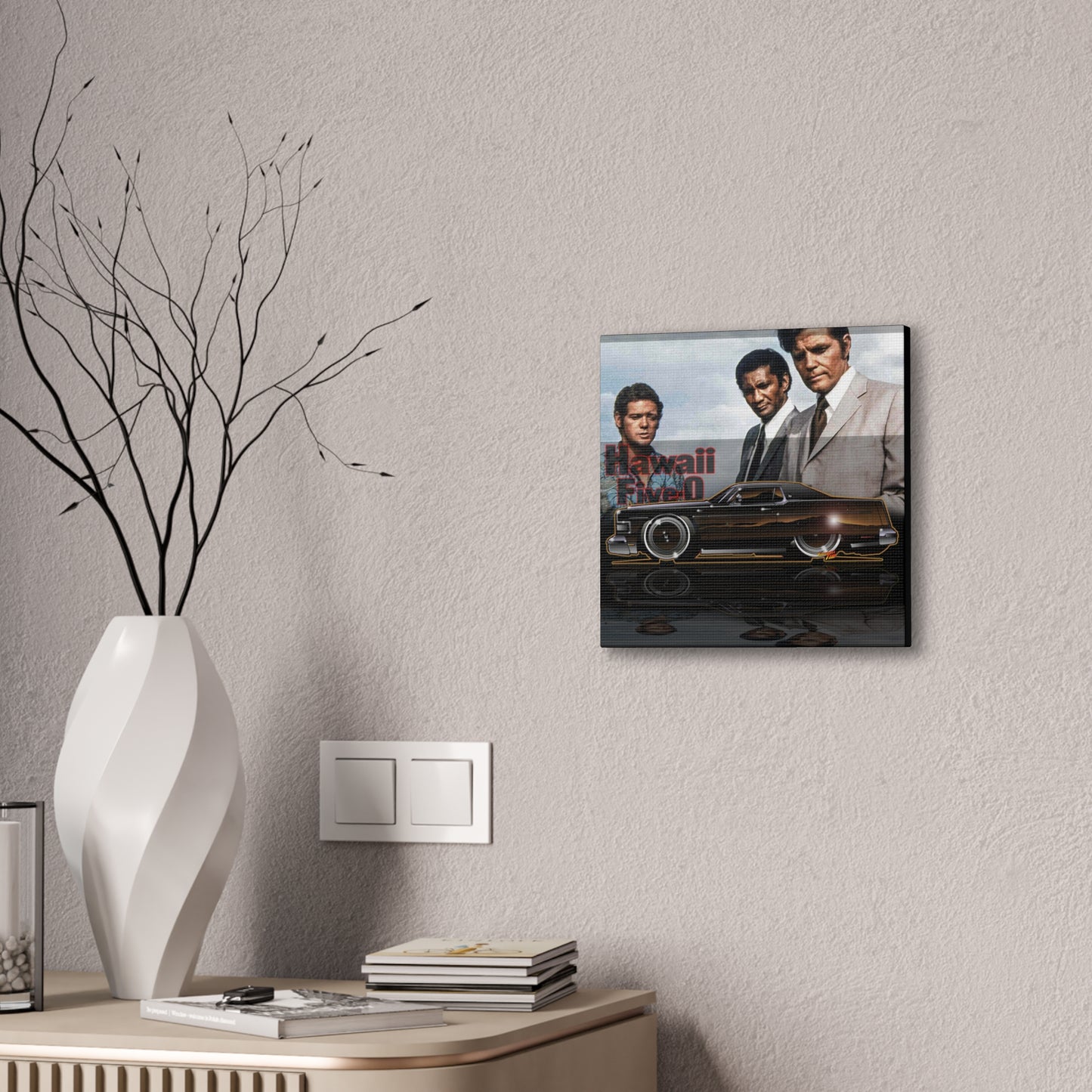 HAWAII 5-O 1974 MERCURY MARQUIS BROUGHAM Fireball Art Canvas Print - 12x12