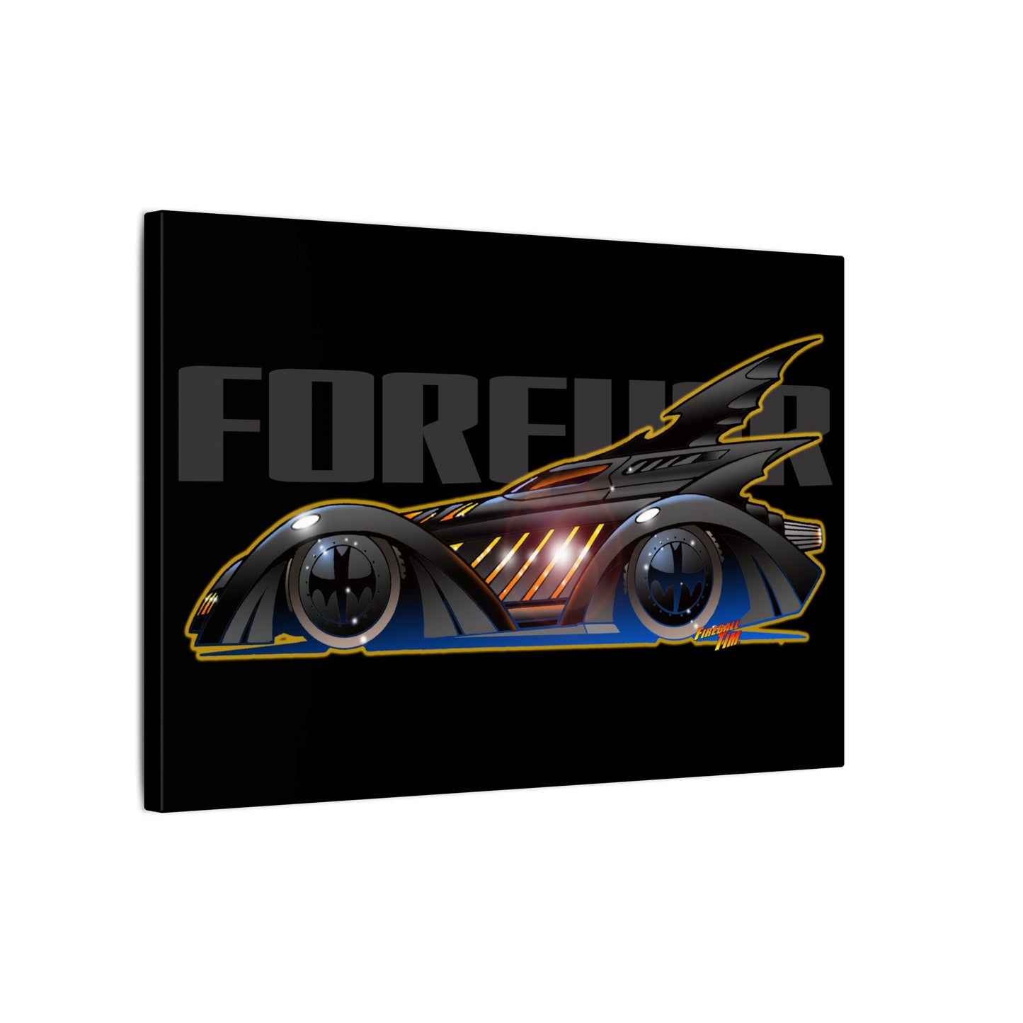 BATMAN FOREVER BATMOBILE Fireball Art Canvas Print