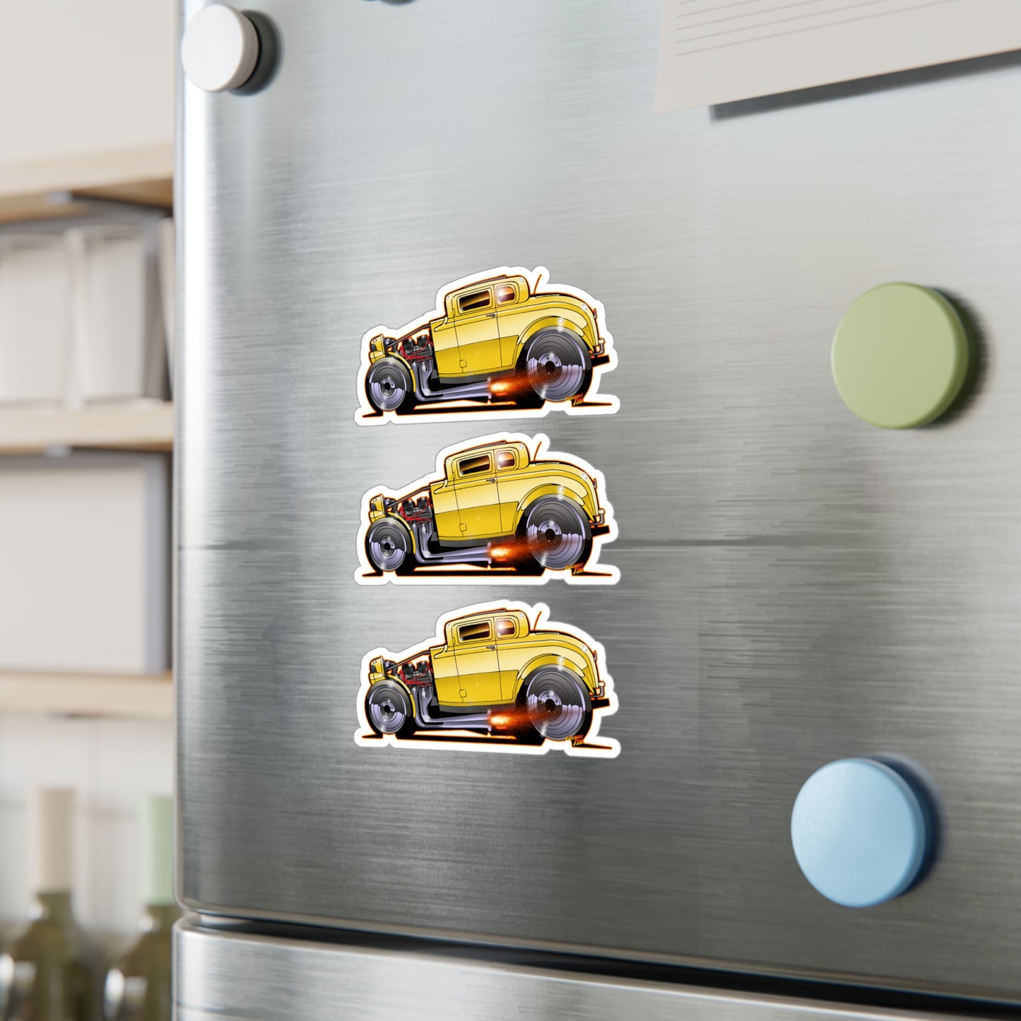 AMERICAN GRAFFITI '32 HOT ROD Movie Car Fireball Art Decal Sticker - 4 Sizes