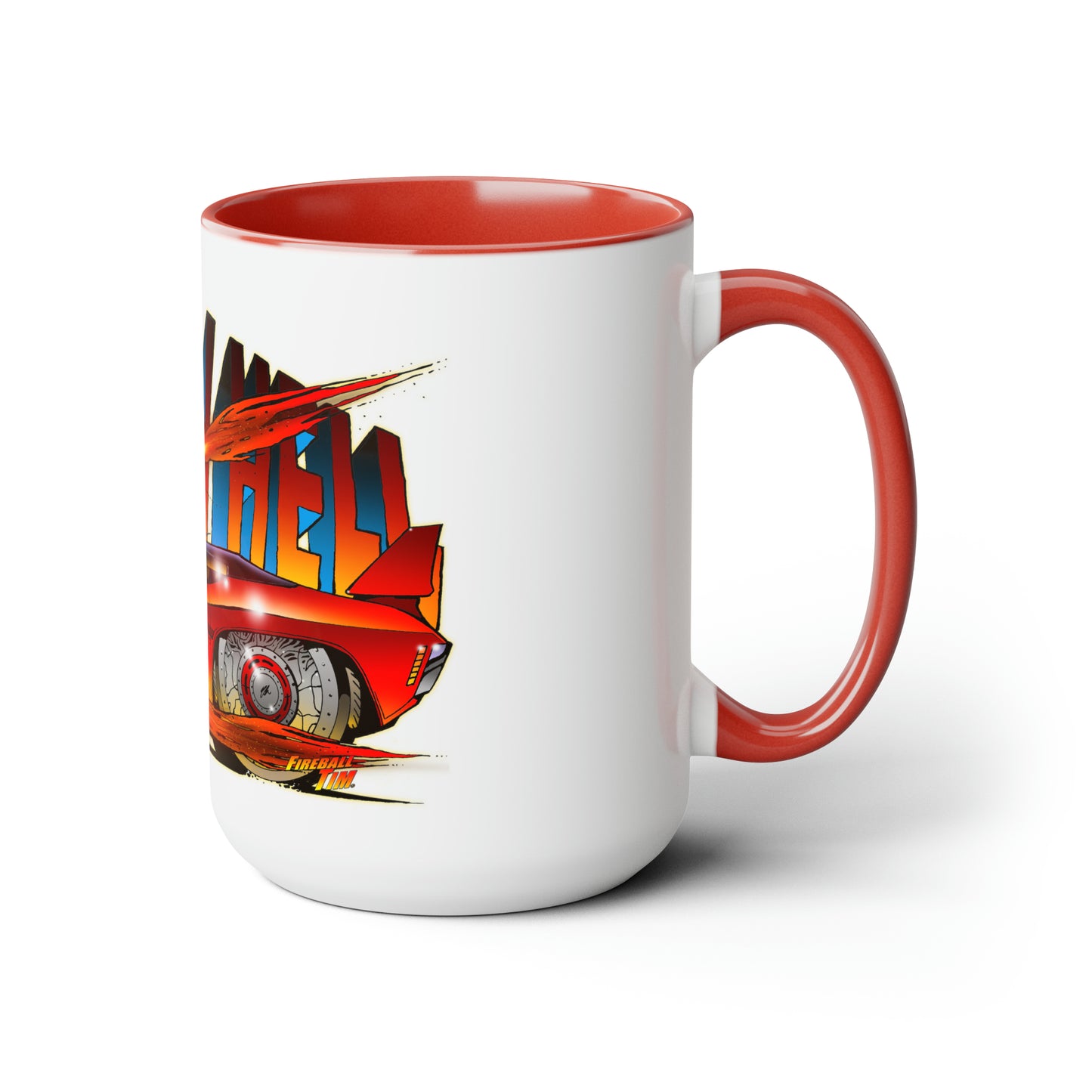Fireball Tim CHEVHELL Chevy Chevelle Muscle Car Coffee Mug 15oz
