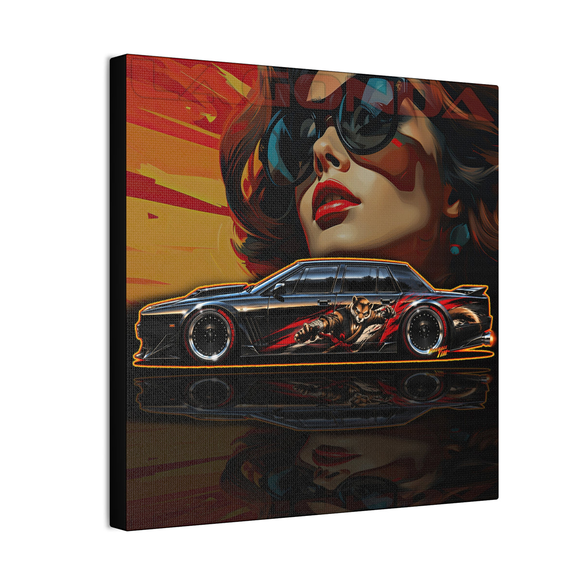 ASTON MARTIN LAGONDA Collectible Fireball Art Canvas Stretched Print