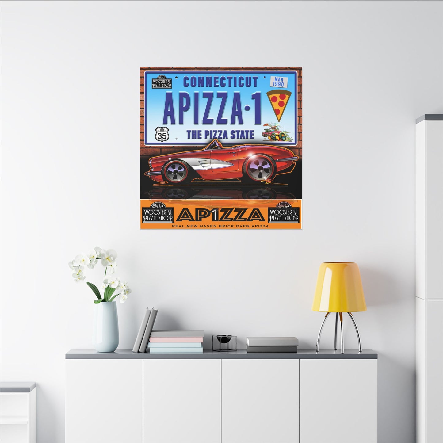 CORVETTE 1958 APIZZA 1 Fireball Art Canvas Print