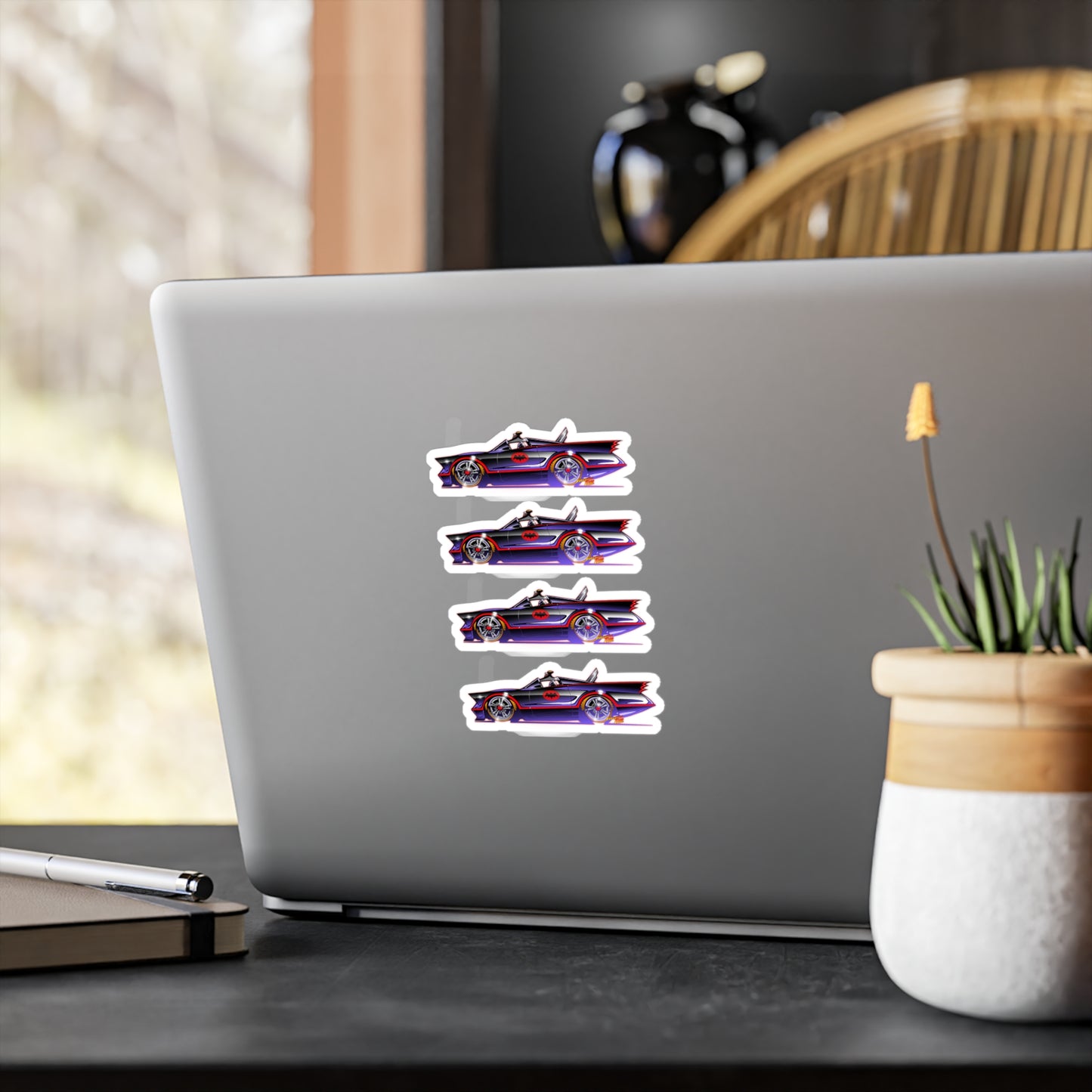 BATMOBILE 1966 BATMAN Collectible Kiss-Cut Vinyl Decals Stickers - 4 Sizes