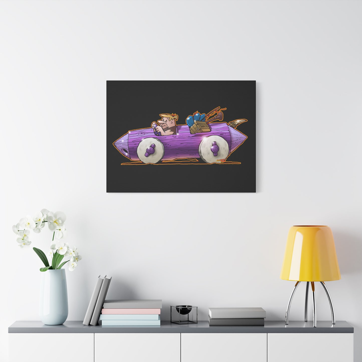 FLINSTONES BARNEY RUBBLE Fireball Art Canvas Wall Print - Multiple Sizes